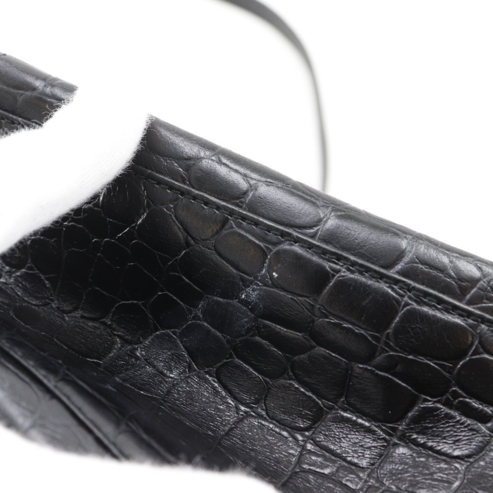 Salvatore Ferragamo Salvatore Ferragamo Vara Handbag, 2-Way Shoulder Bag AQ-21 8252, Embossed Leather, Black, Crossbody, Magnetic closure, Women's Size ONE SIZE - 7 Thumbnail