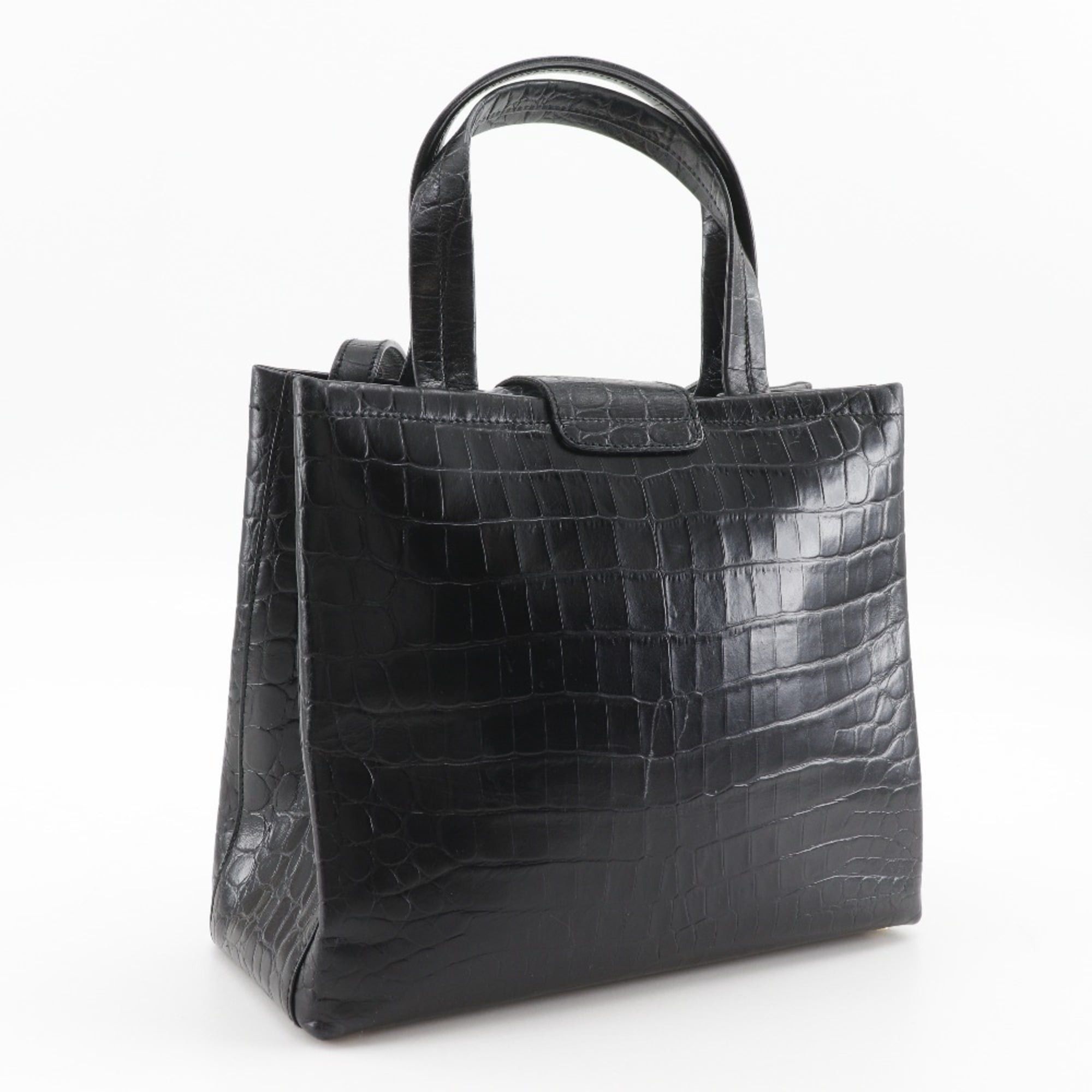Salvatore Ferragamo Salvatore Ferragamo Vara Handbag, 2-Way Shoulder Bag AQ-21 8252, Embossed Leather, Black, Crossbody, Magnetic closure, Women's Size ONE SIZE - 2 Thumbnail