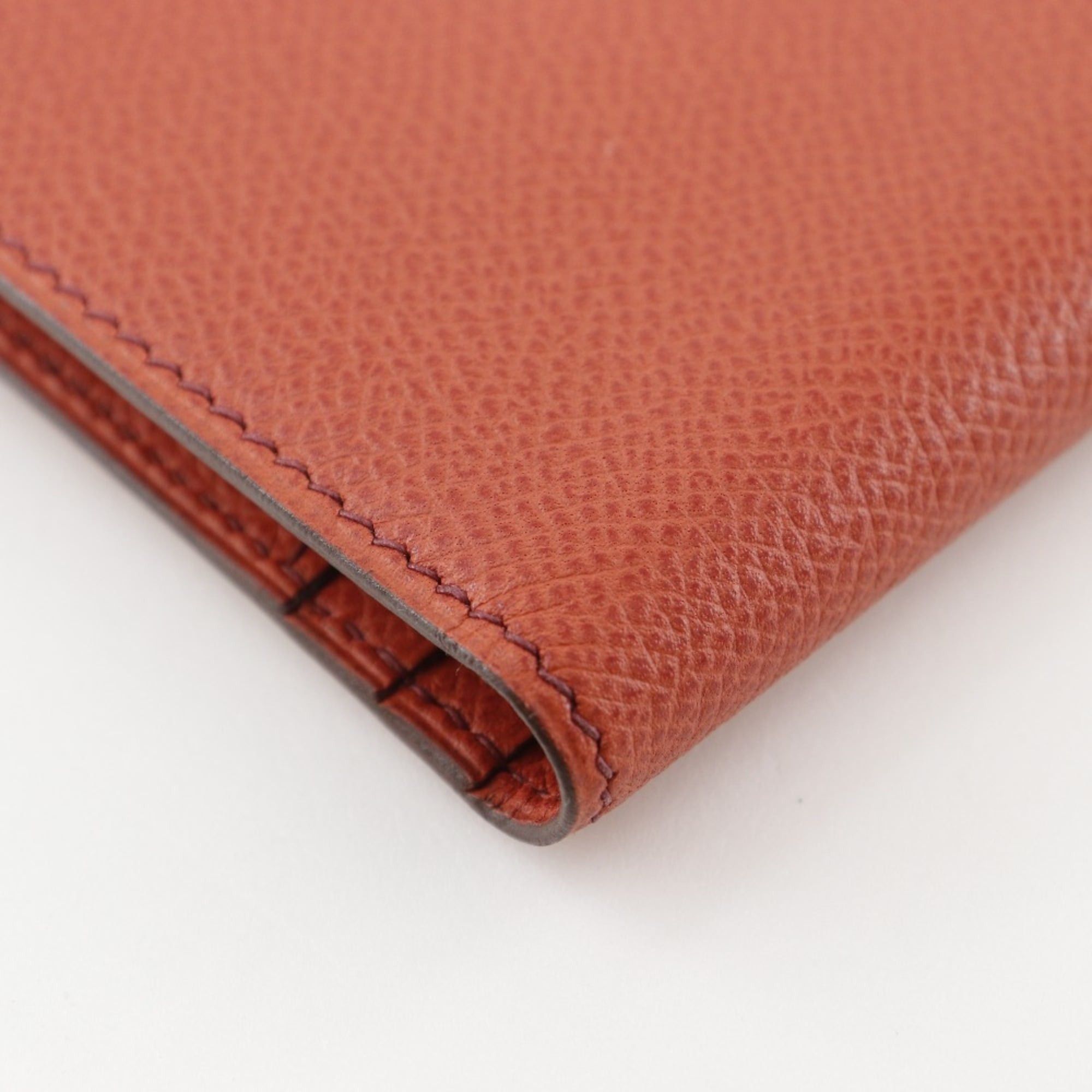 Hermes Hermes Hermès Bean Long Wallet, Epsom Leather, 2003, Orange, Women's Size ONE SIZE - 4 Thumbnail