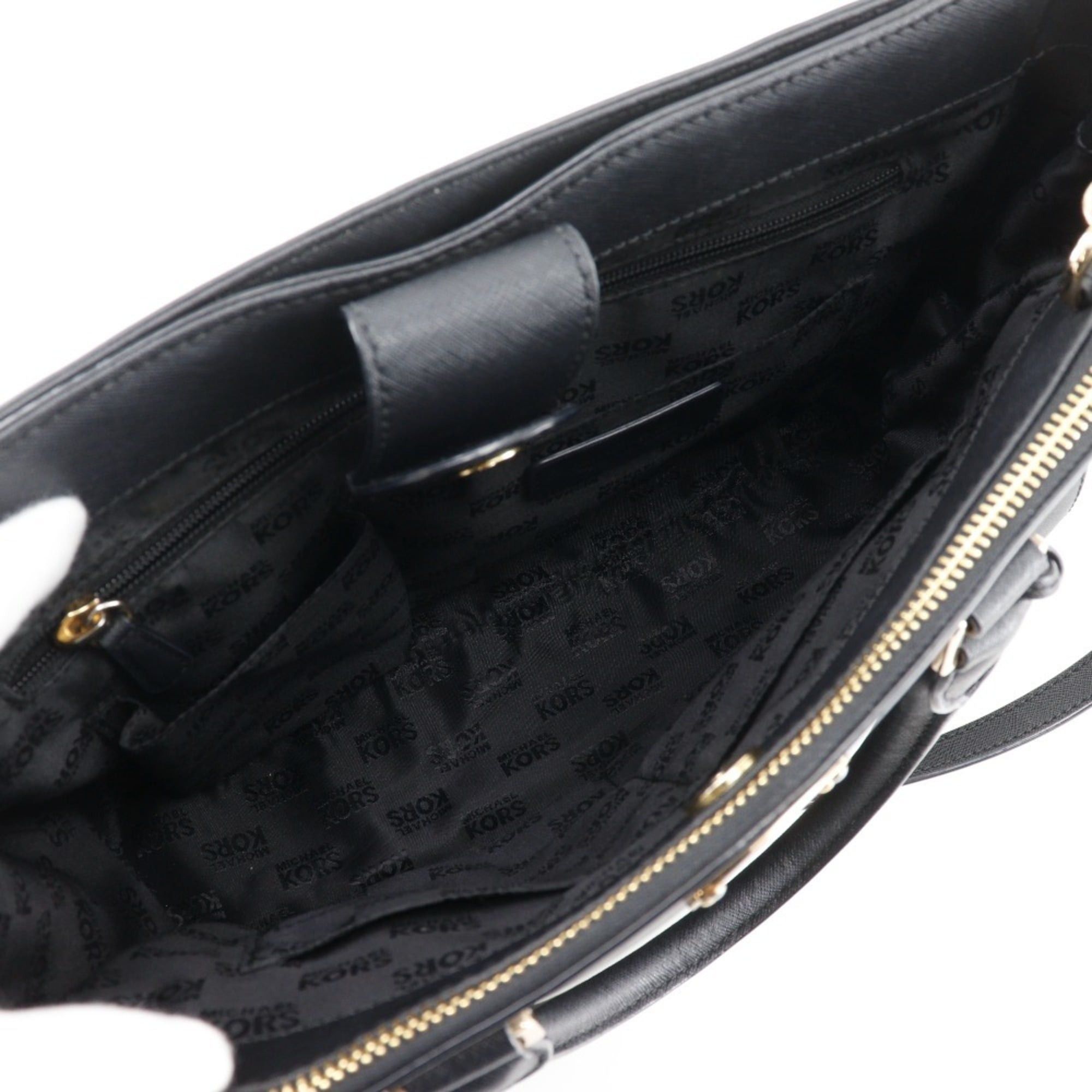 Michael Kors Michael Kors 2-Way Shoulder Handbag 35S6GSOT2L, Black Leather, Crossbody, A4 Size, Magnetic closure, Women's Size ONE SIZE - 6 Thumbnail