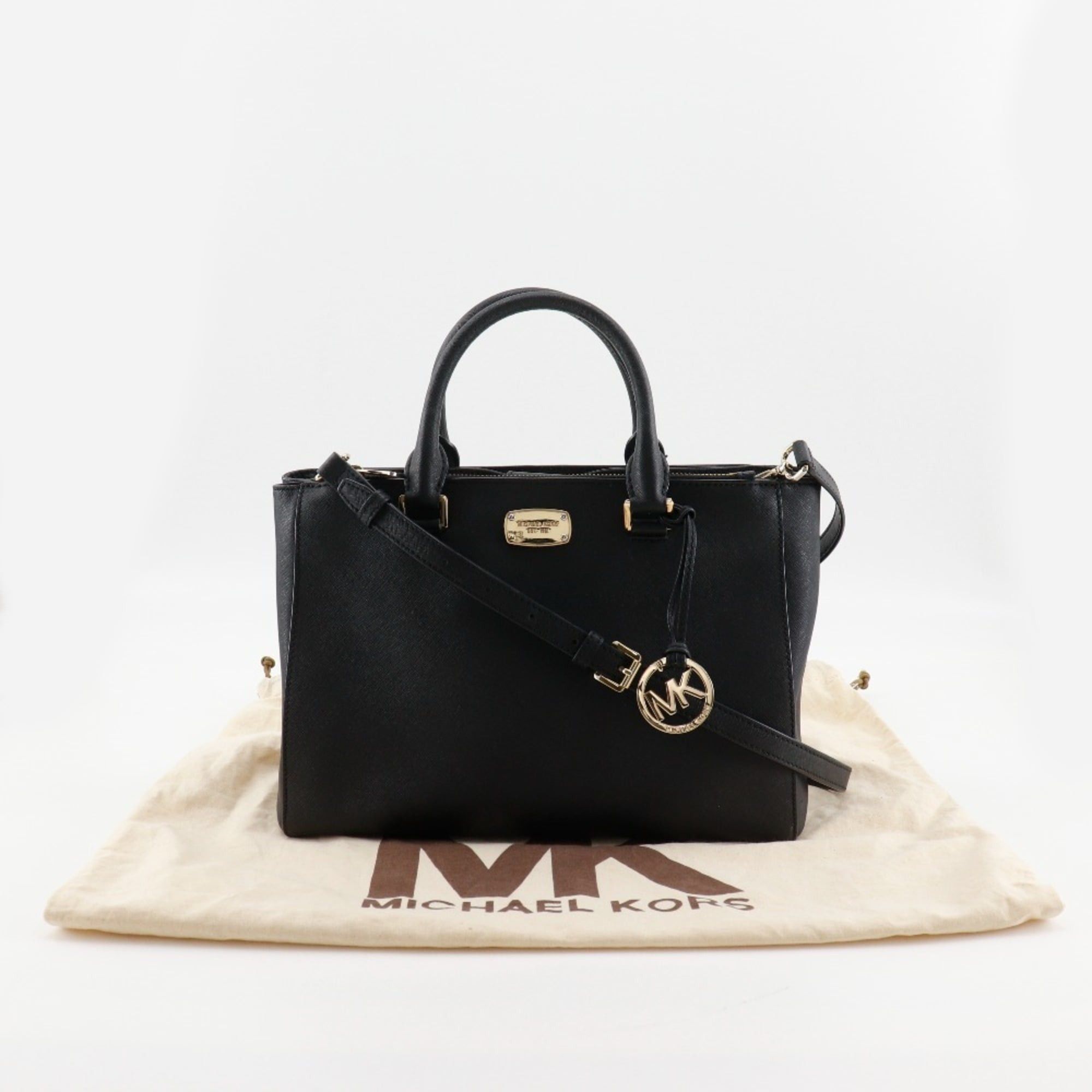 Michael Kors Michael Kors 2-Way Shoulder Handbag 35S6GSOT2L, Black Leather, Crossbody, A4 Size, Magnetic closure, Women's Size ONE SIZE - 20 Thumbnail