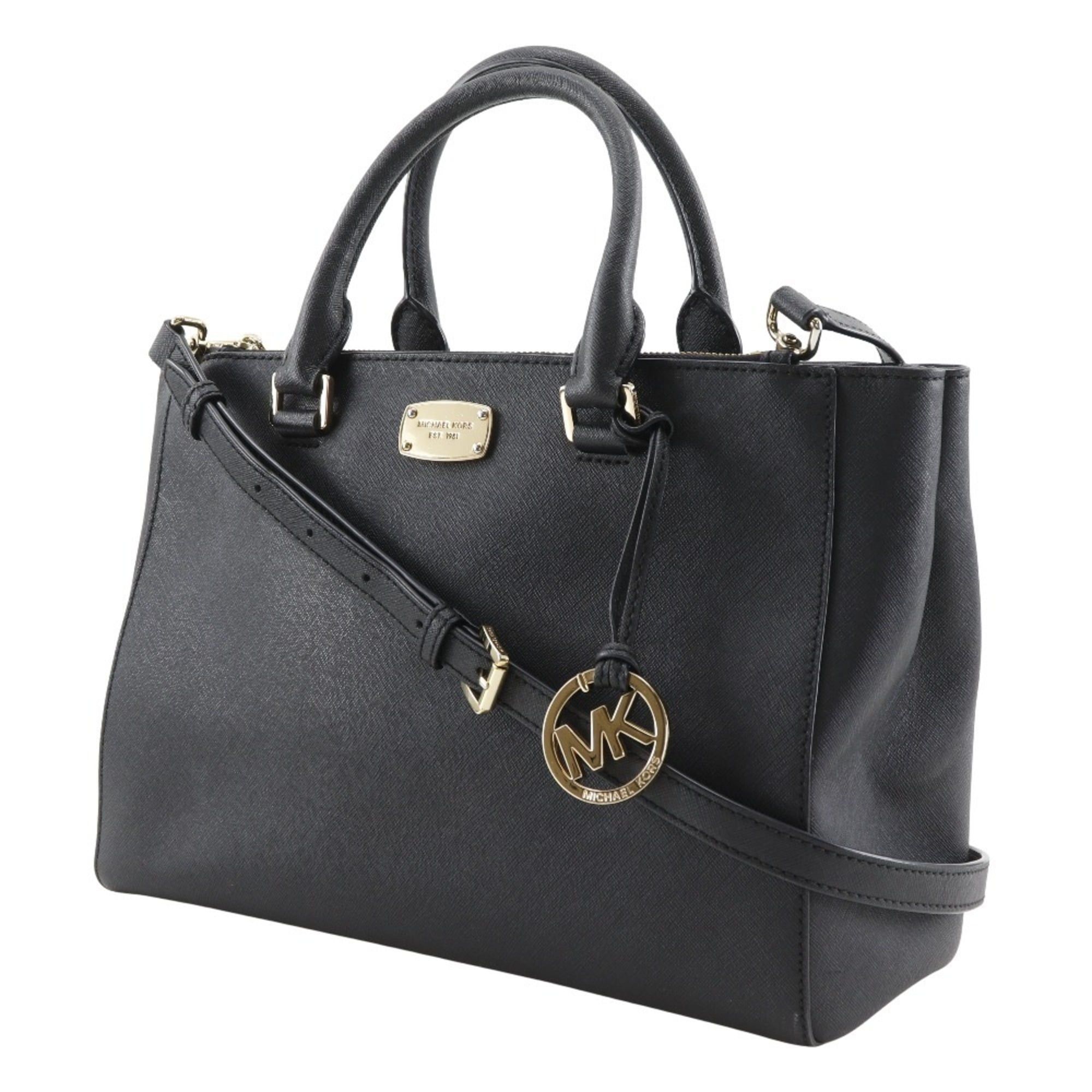 Michael Kors Michael Kors 2-Way Shoulder Handbag 35S6GSOT2L, Black Leather, Crossbody, A4 Size, Magnetic closure, Women's Size ONE SIZE - 2 Thumbnail