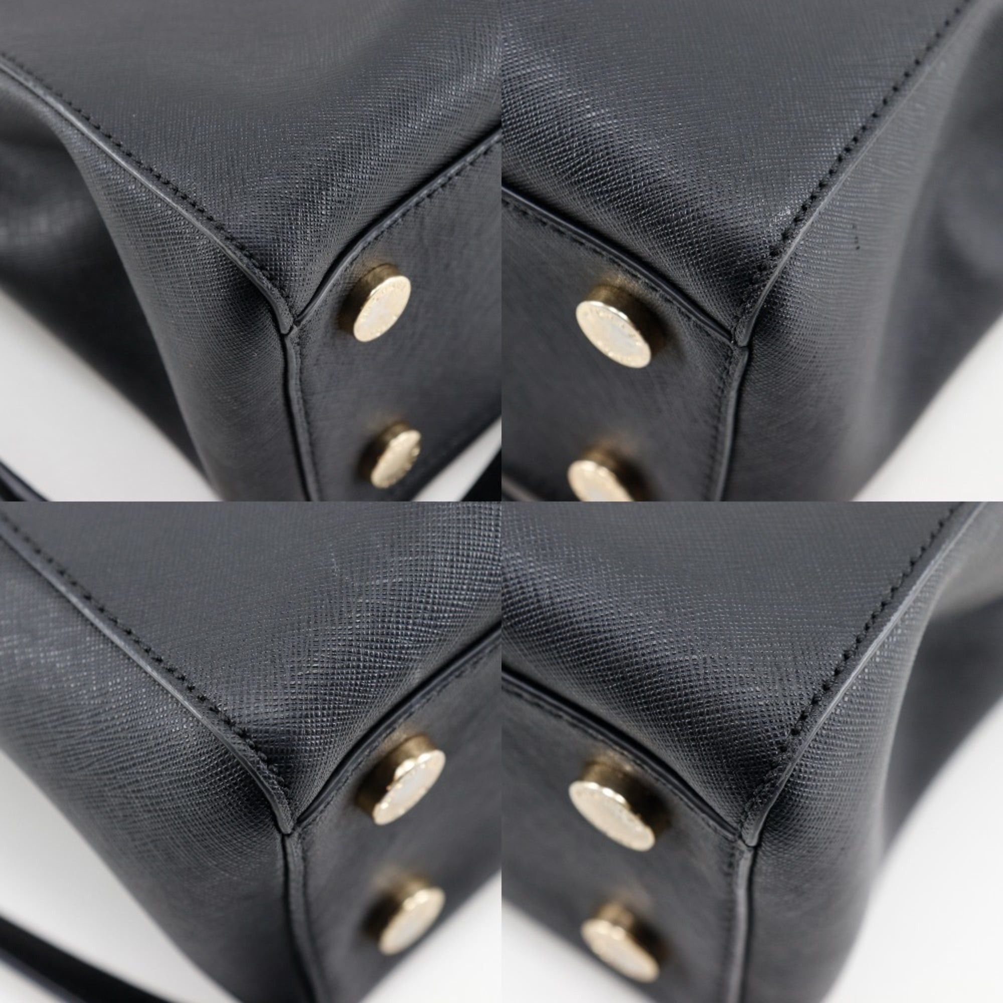 Michael Kors Michael Kors 2-Way Shoulder Handbag 35S6GSOT2L, Black Leather, Crossbody, A4 Size, Magnetic closure, Women's Size ONE SIZE - 4 Thumbnail