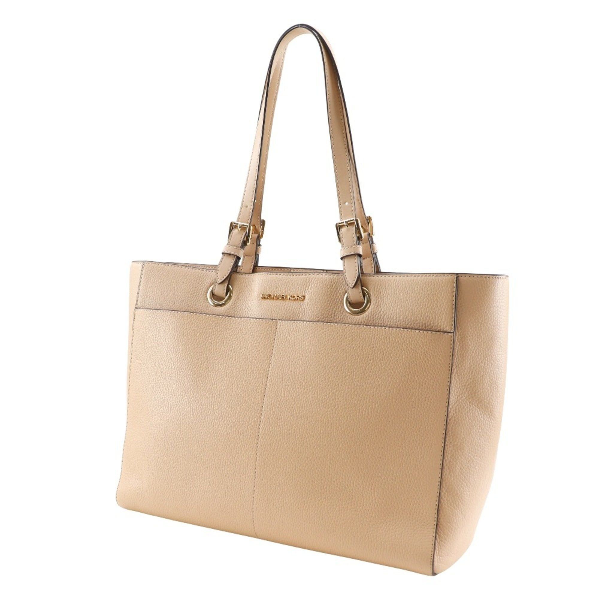 Michael Kors Michael Kors Women's Beige Leather Tote Bag with A4 Magnetic closure Size ONE SIZE - 2 Thumbnail