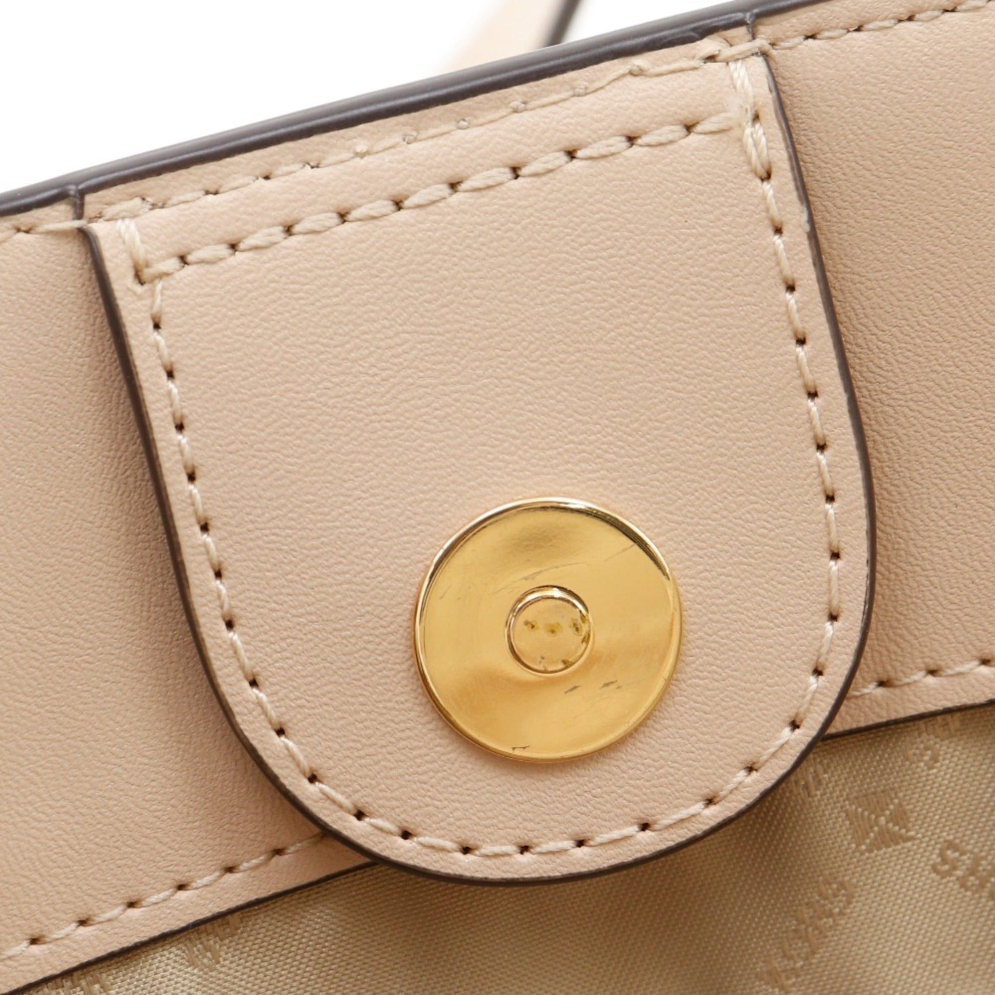 Michael Kors Michael Kors Women's Beige Leather Tote Bag with A4 Magnetic closure Size ONE SIZE - 13 Thumbnail