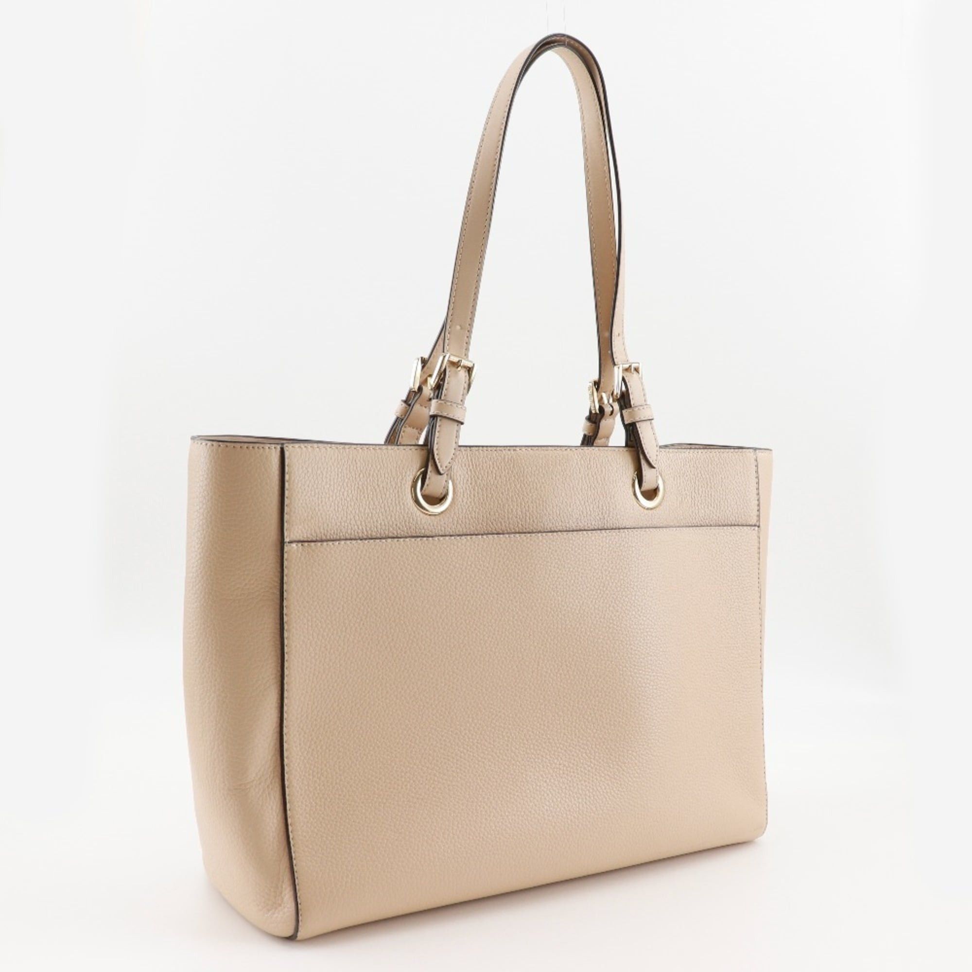 Michael Kors Michael Kors Women's Beige Leather Tote Bag with A4 Magnetic closure Size ONE SIZE - 3 Thumbnail