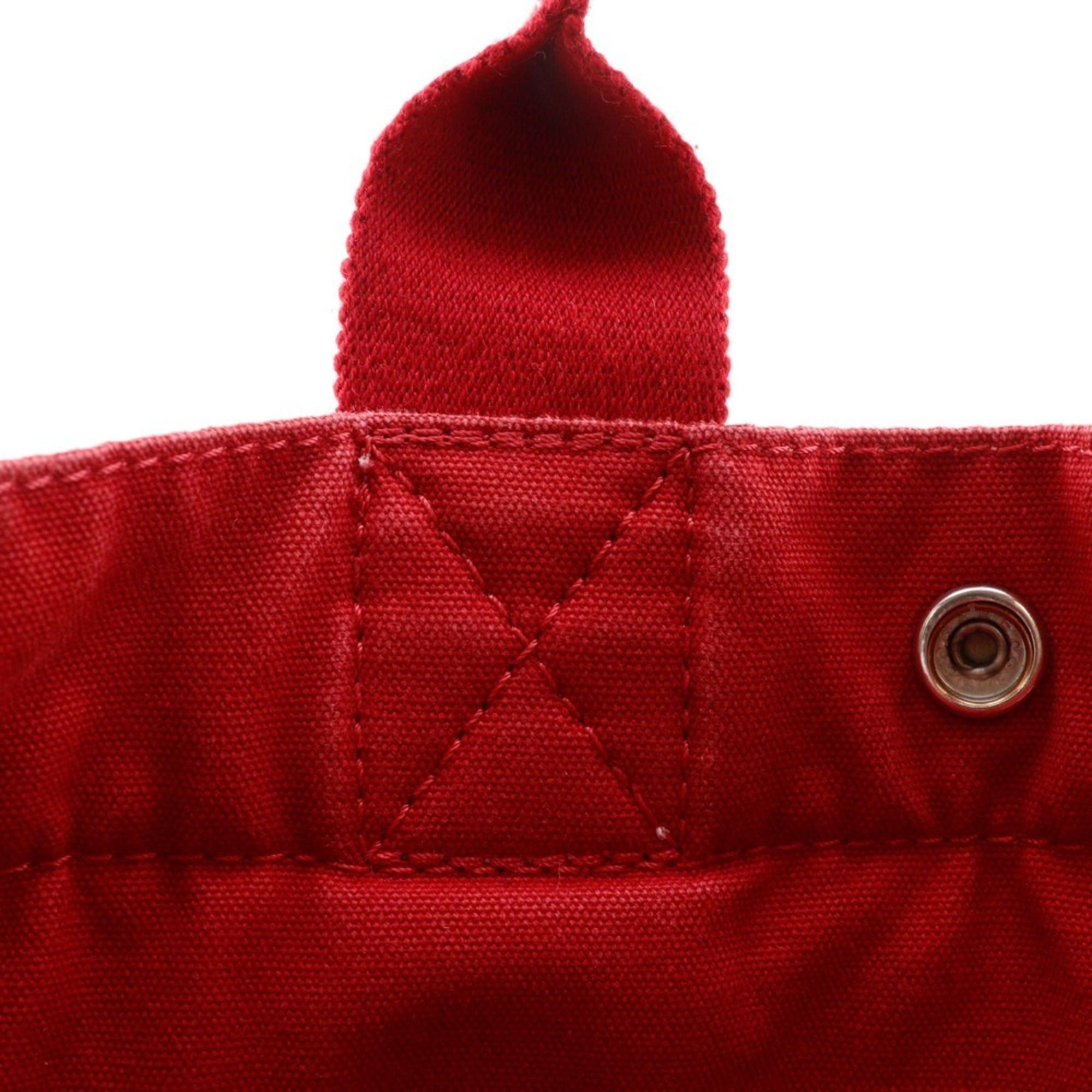 Hermes Hermes Hermès Deauville PM Handbag, Canvas, Red, A5 Snap Button, Women's Size ONE SIZE - 14 Thumbnail