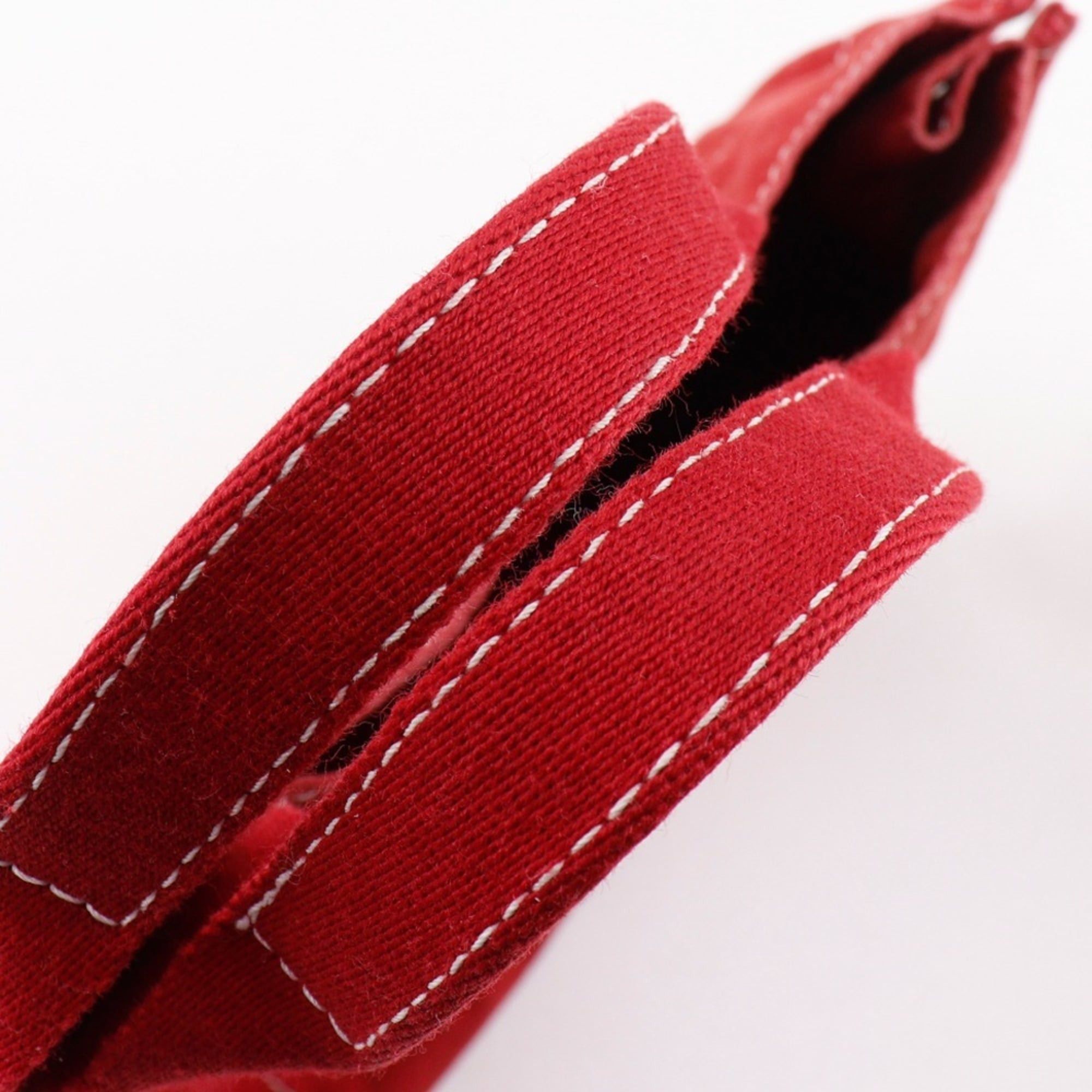 Hermes Hermes Hermès Deauville PM Handbag, Canvas, Red, A5 Snap Button, Women's Size ONE SIZE - 5 Thumbnail