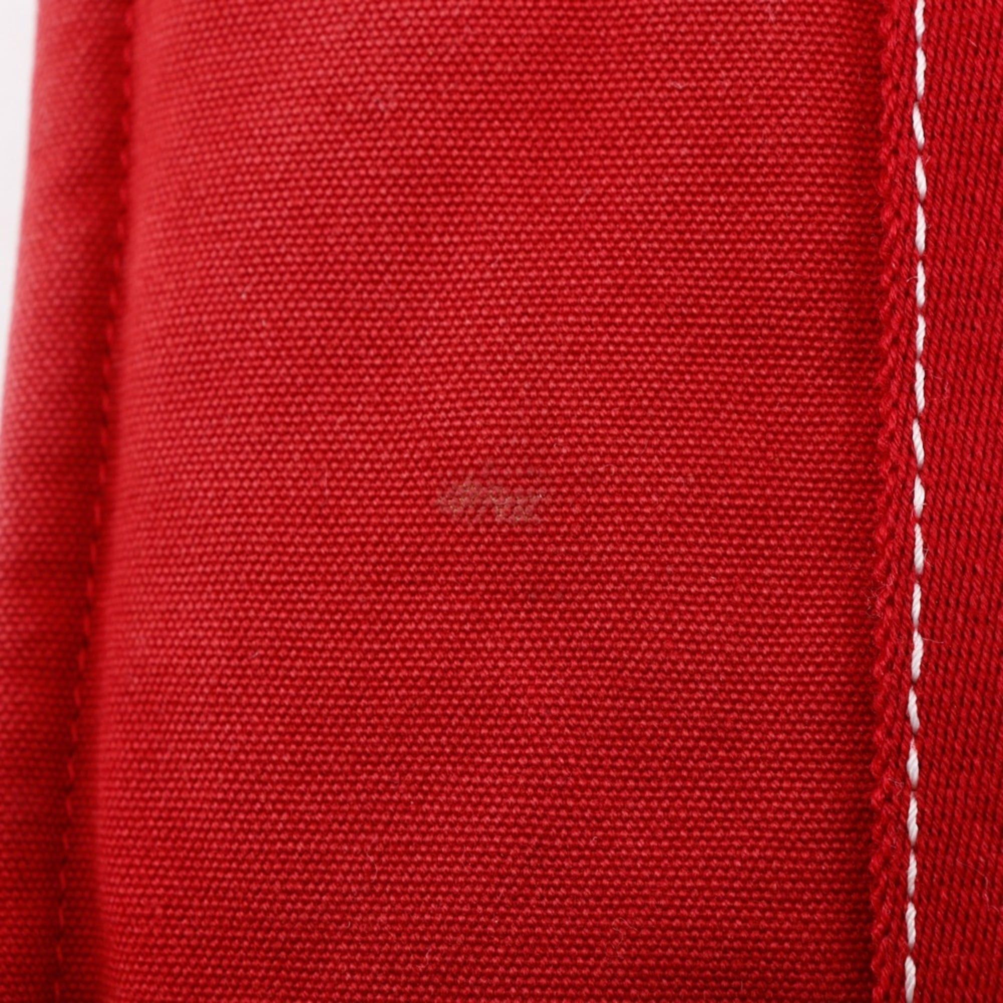 Hermes Hermes Hermès Deauville PM Handbag, Canvas, Red, A5 Snap Button, Women's Size ONE SIZE - 11 Thumbnail