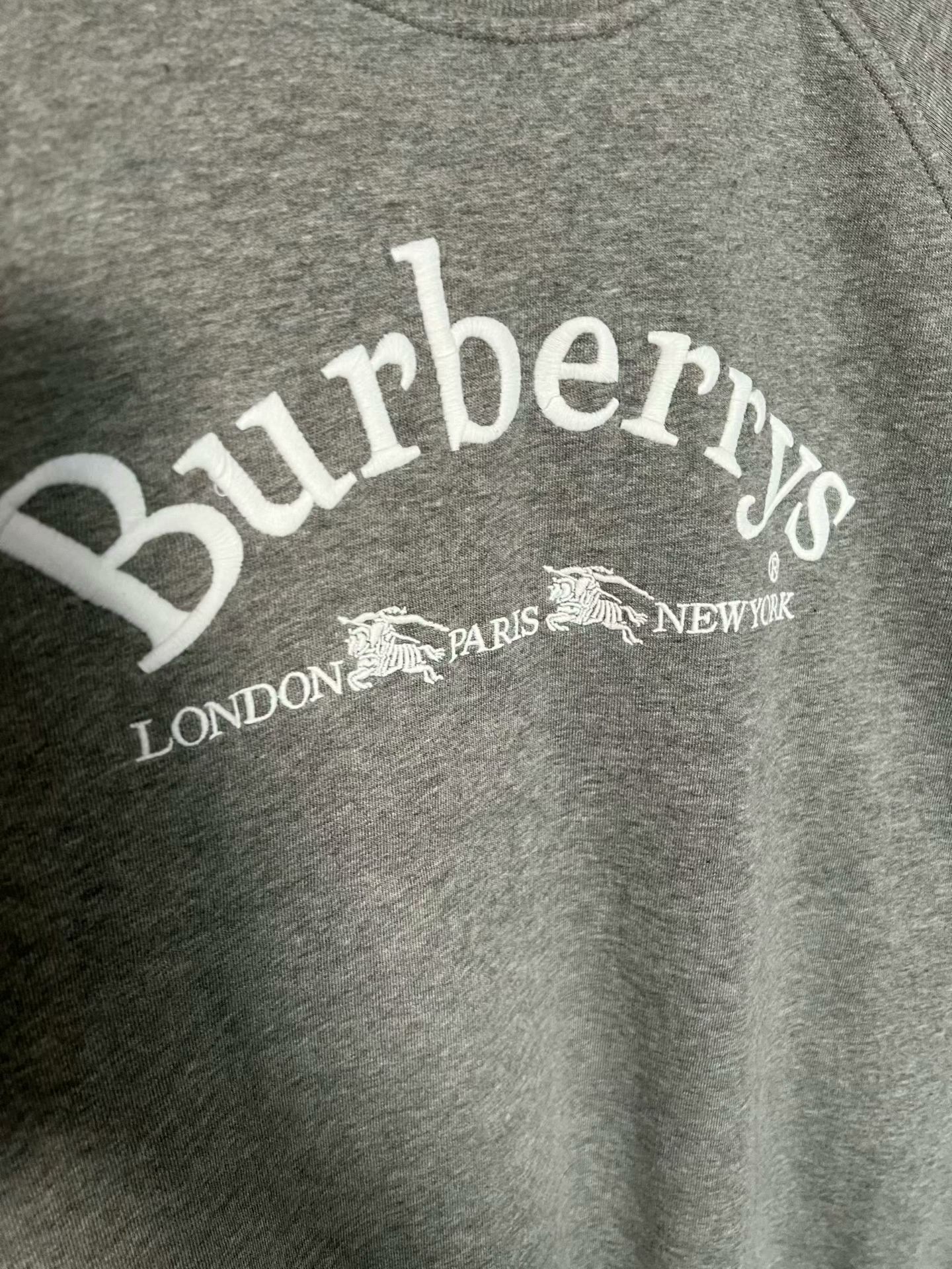 Burberry burberry gray logo embroidered sweatshirt size M Size US M / EU 48-50 / 2 - 2 Thumbnail