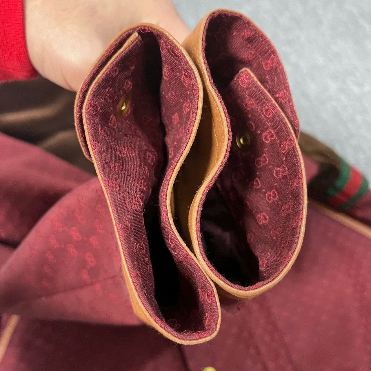 Gucci gucci burgundy double g pattern jacket Size US L / EU 52-54 / 3 - 8 Thumbnail