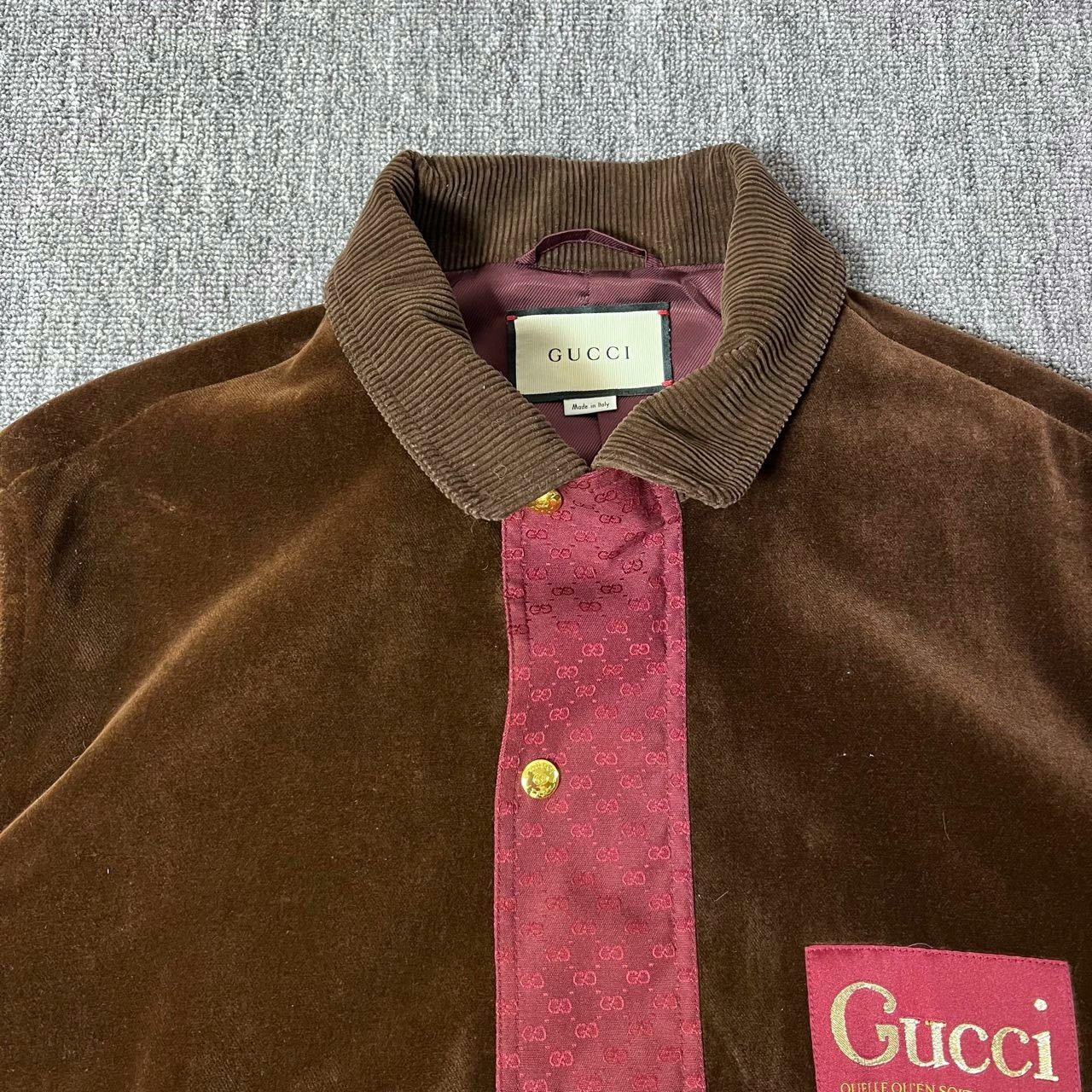 Gucci gucci burgundy double g pattern jacket Size US L / EU 52-54 / 3 - 6 Thumbnail