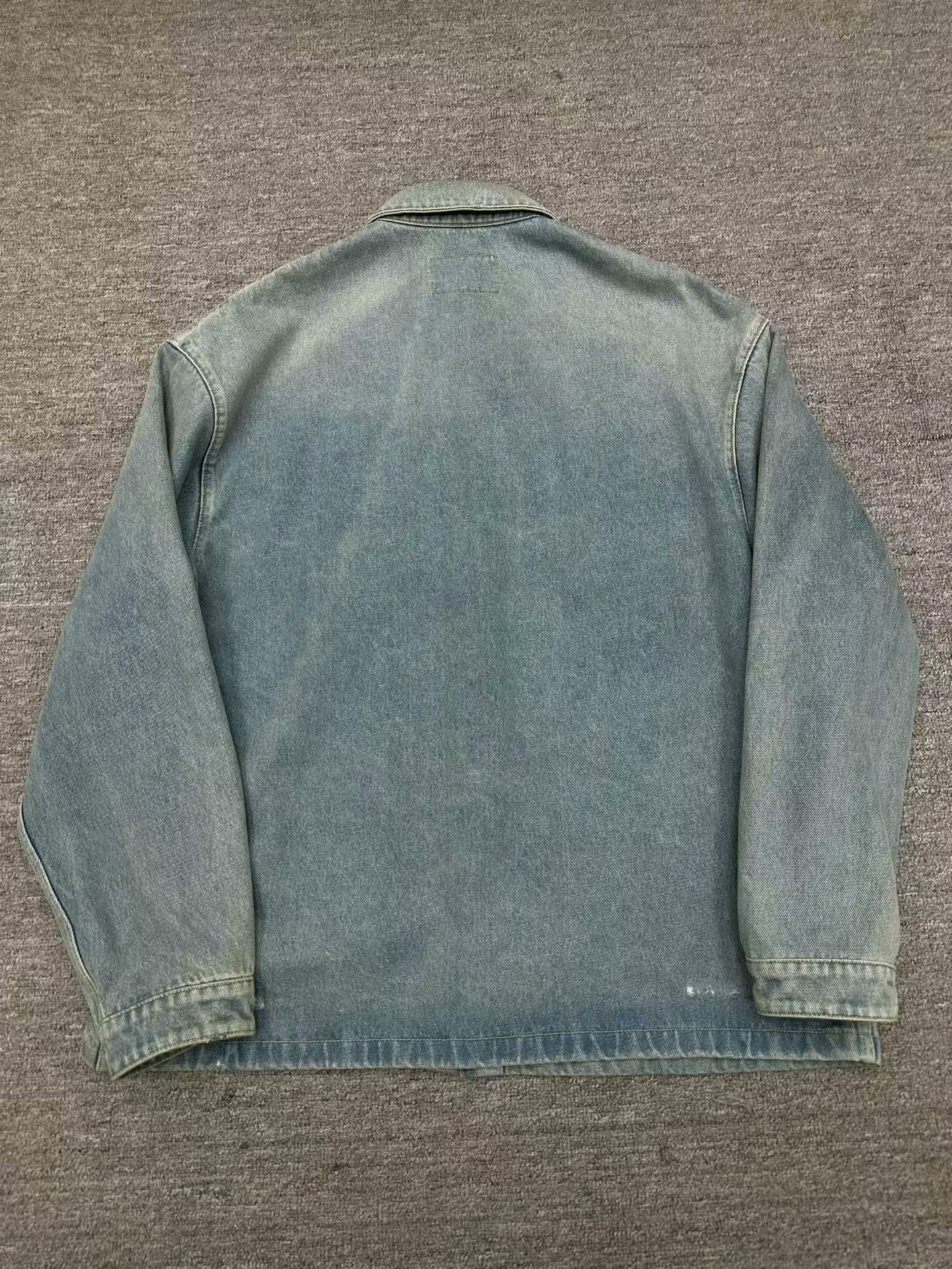 Prada prada washed denim jacket with logo triangle Size US XL / EU 56 / 4 - 2 Thumbnail