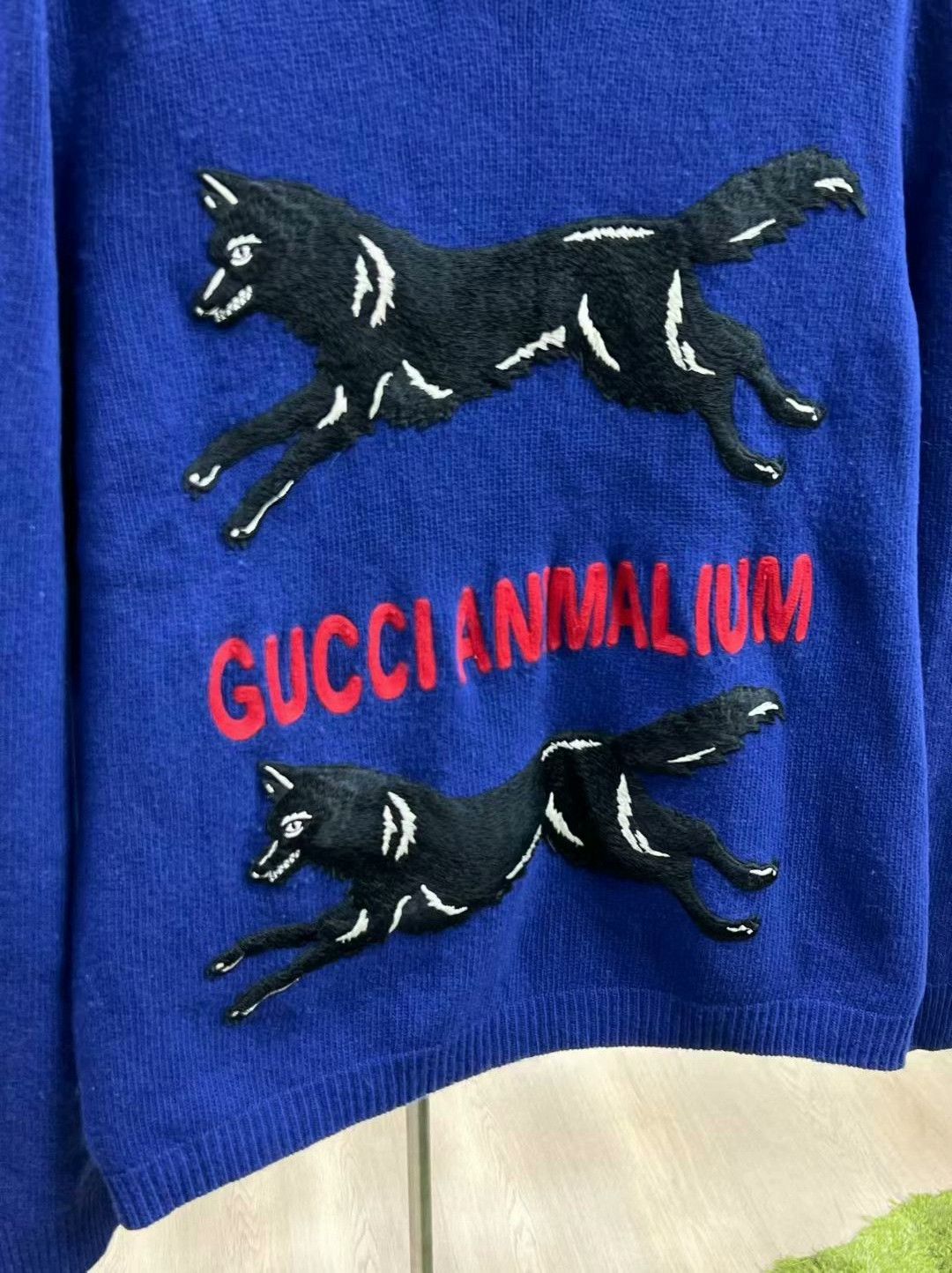 Gucci blue wool dog knit sweater 3XL size Size US XXL / EU 58 / 5 - 3 Thumbnail