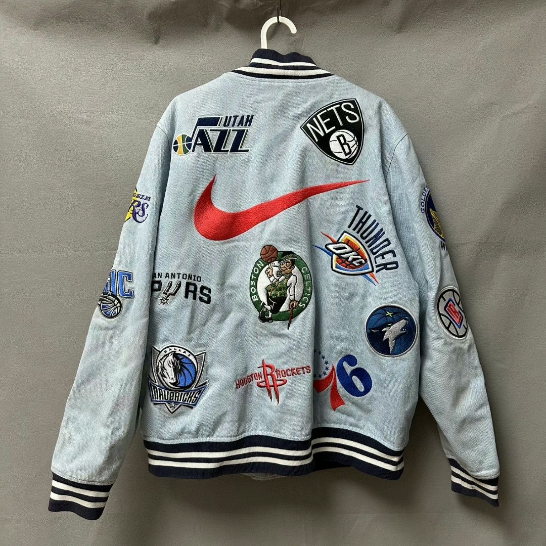 Nike nike supreme nba denim baseball jacket blue Size US L / EU 52-54 / 3 - 4 Thumbnail