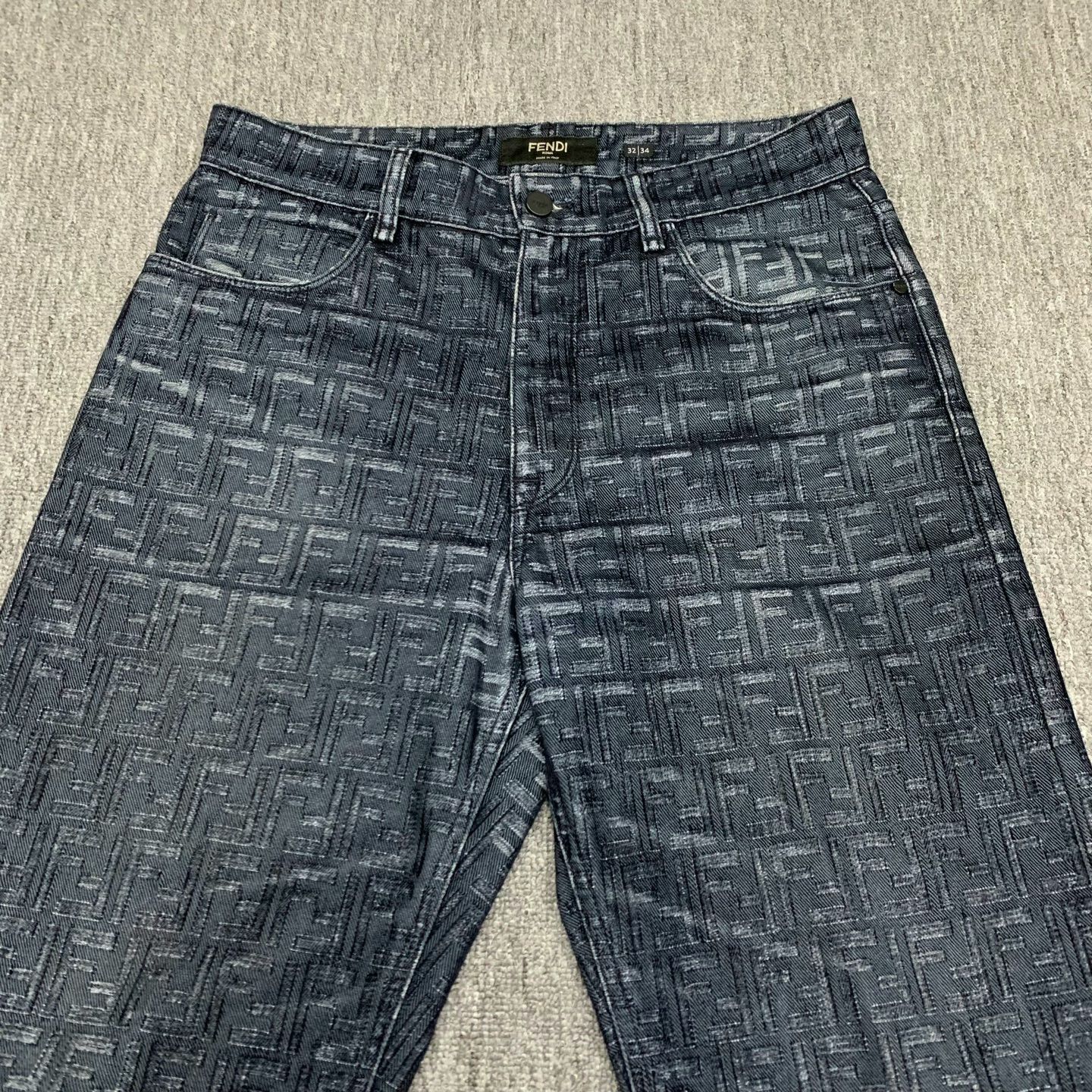 Fendi fendi blue double f print denim pants Size US 32 / EU 48 - 6 Thumbnail