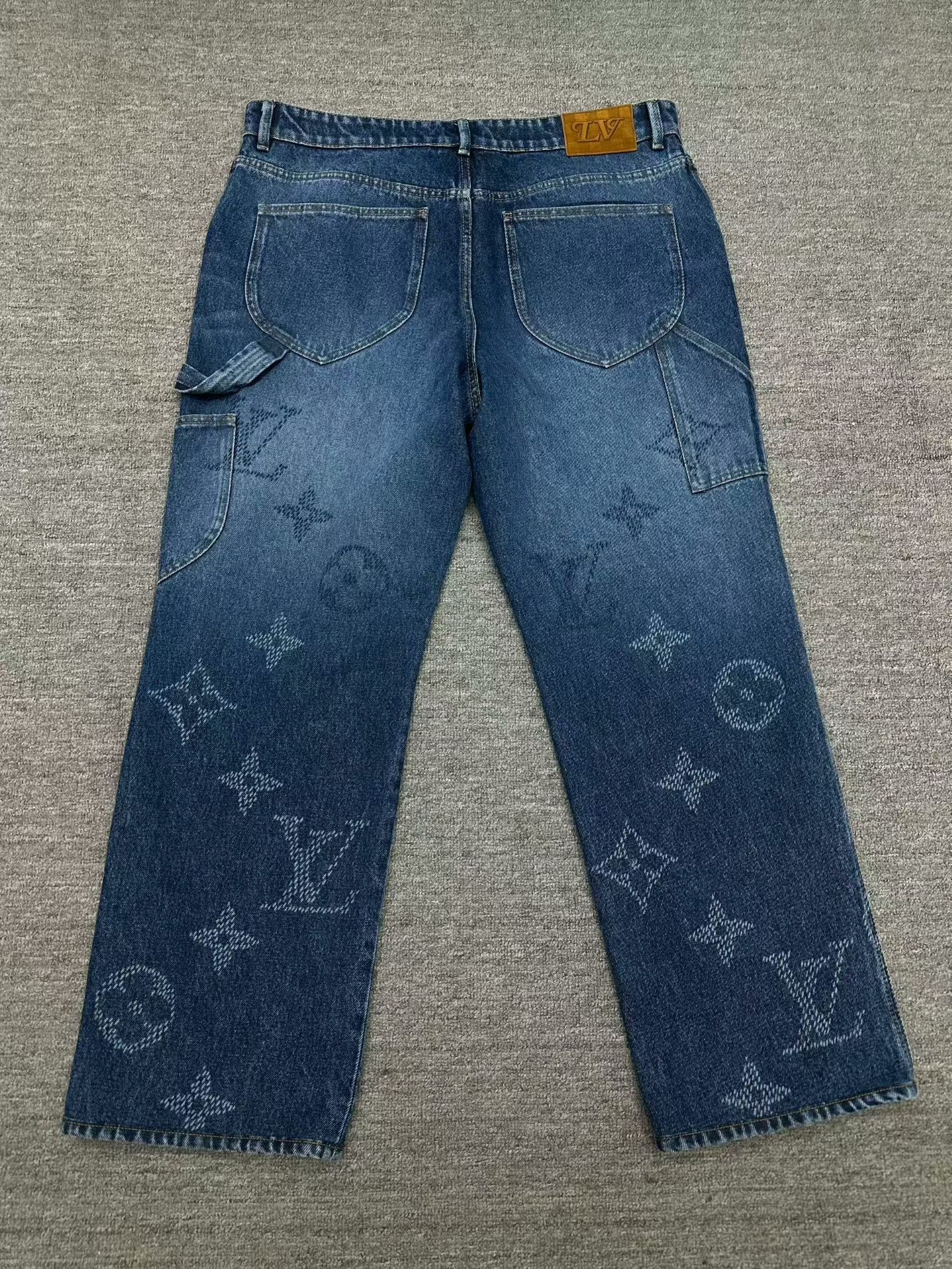 Louis Vuitton lv 26ss logo print denim pants size 38 Size US 38 / EU 54 - 2 Thumbnail