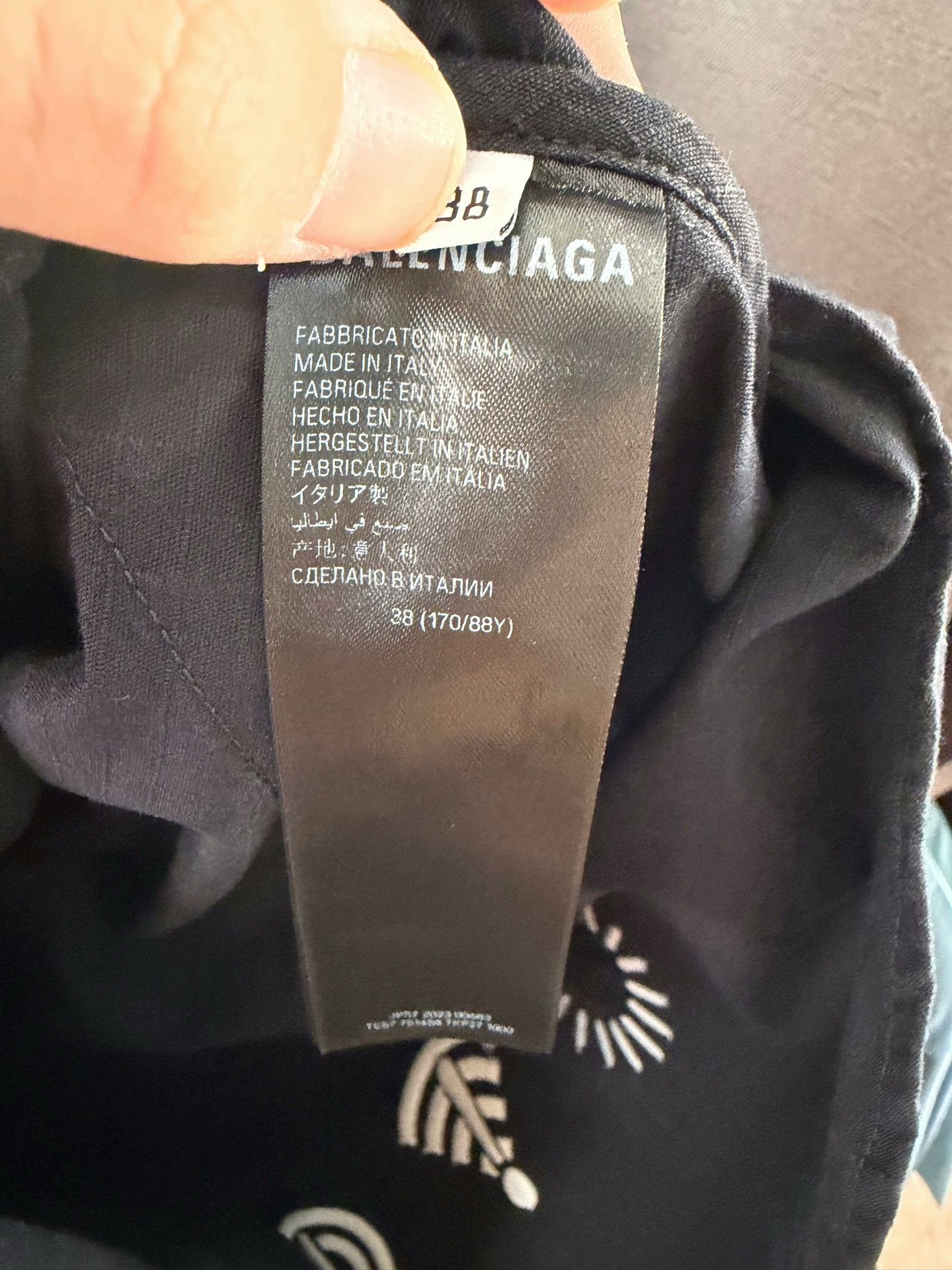 Balenciaga black embroidered logo short sleeve shirt Size US M / EU 48-50 / 2 - 2 Thumbnail