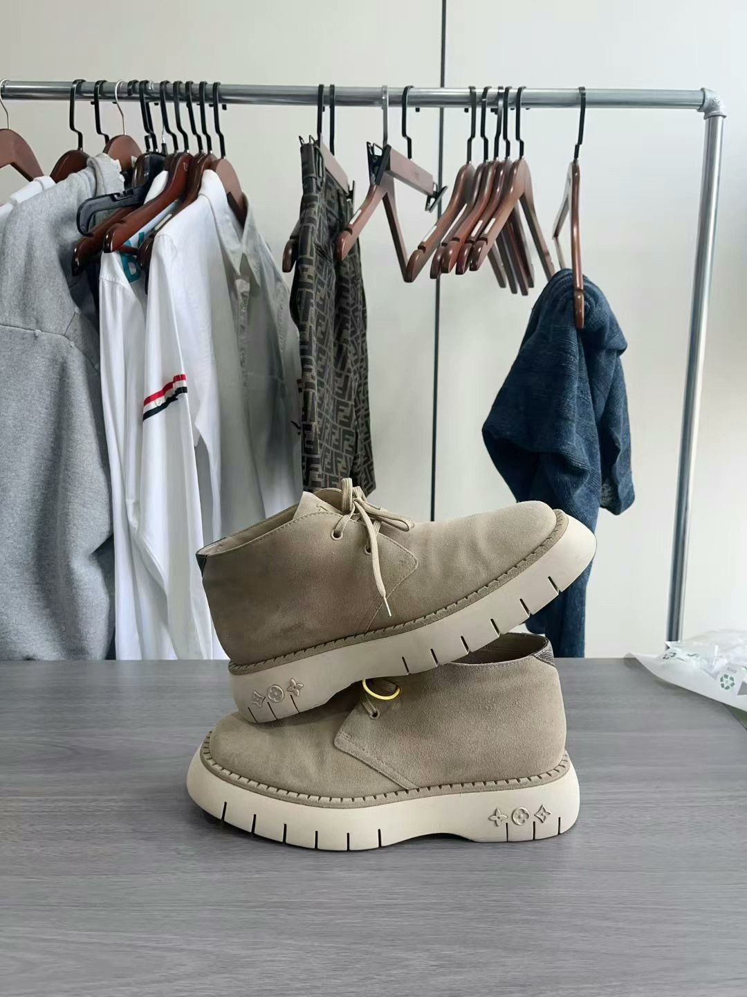Louis Vuitton louis vuitton beige square ankle boots Size US 9.5 / EU 42-43 - 5 Thumbnail