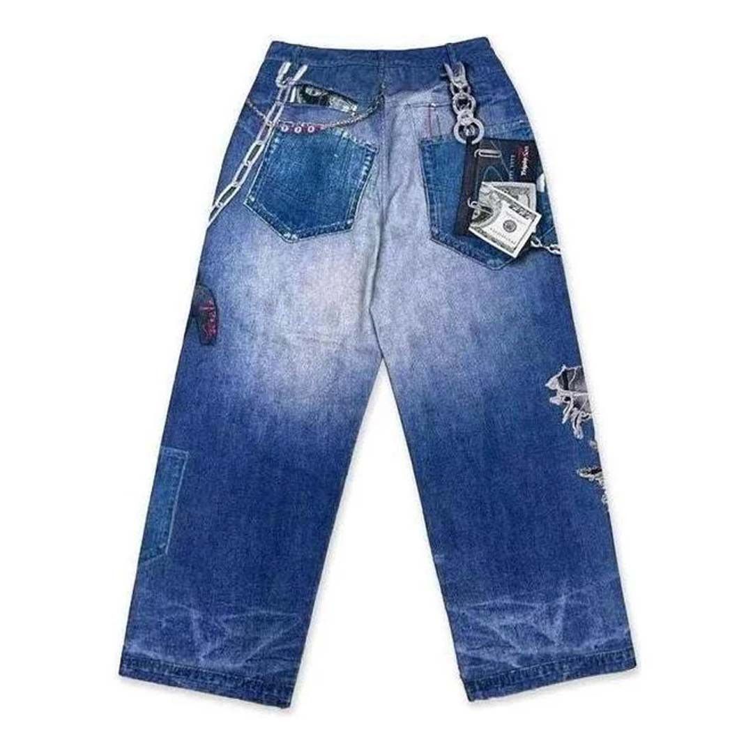 TRIPLE SEVENS 2D Baggy Blue Jeans Size US 32 / EU 48 - 2 Thumbnail