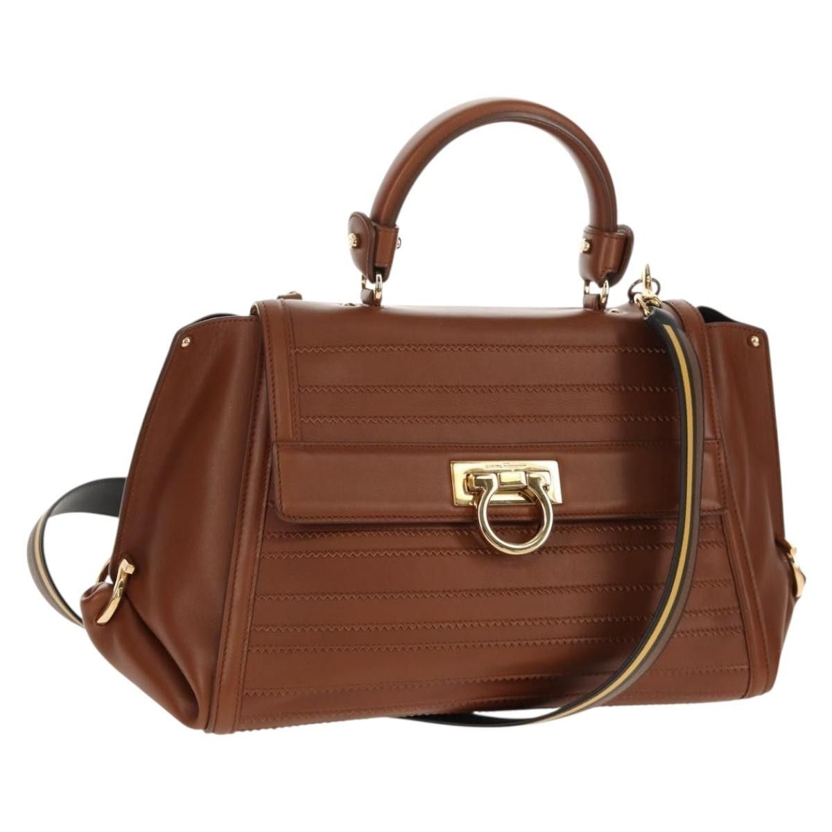 Salvatore Ferragamo Salvatore Ferragamo Sofia Satchel Smooth Leather Size ONE SIZE - 13 Thumbnail