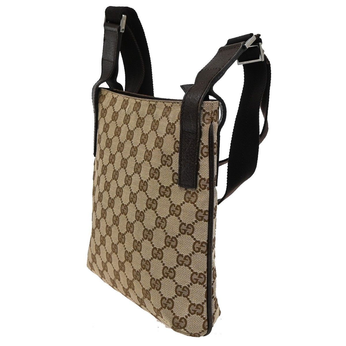 Gucci Gucci Zip Top Messenger GG Canvas with Leather Size ONE SIZE - 4 Thumbnail
