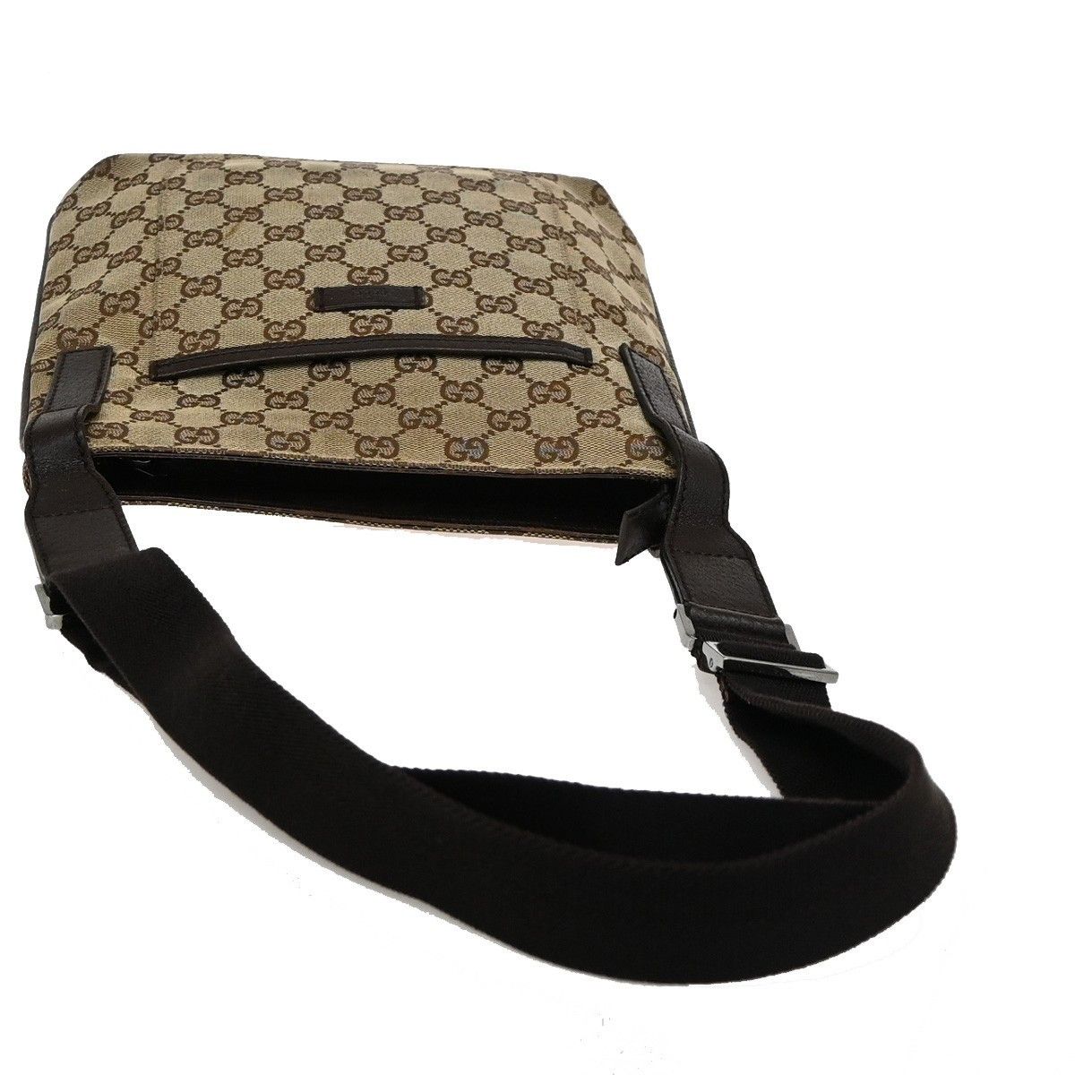Gucci Gucci Zip Top Messenger GG Canvas with Leather Size ONE SIZE - 8 Thumbnail
