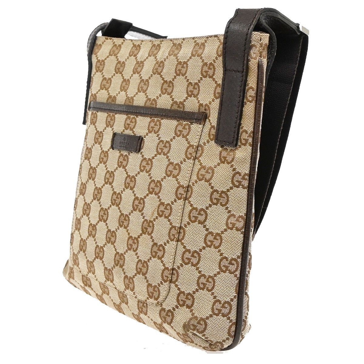Gucci Gucci Zip Top Messenger GG Canvas with Leather Size ONE SIZE - 3 Thumbnail
