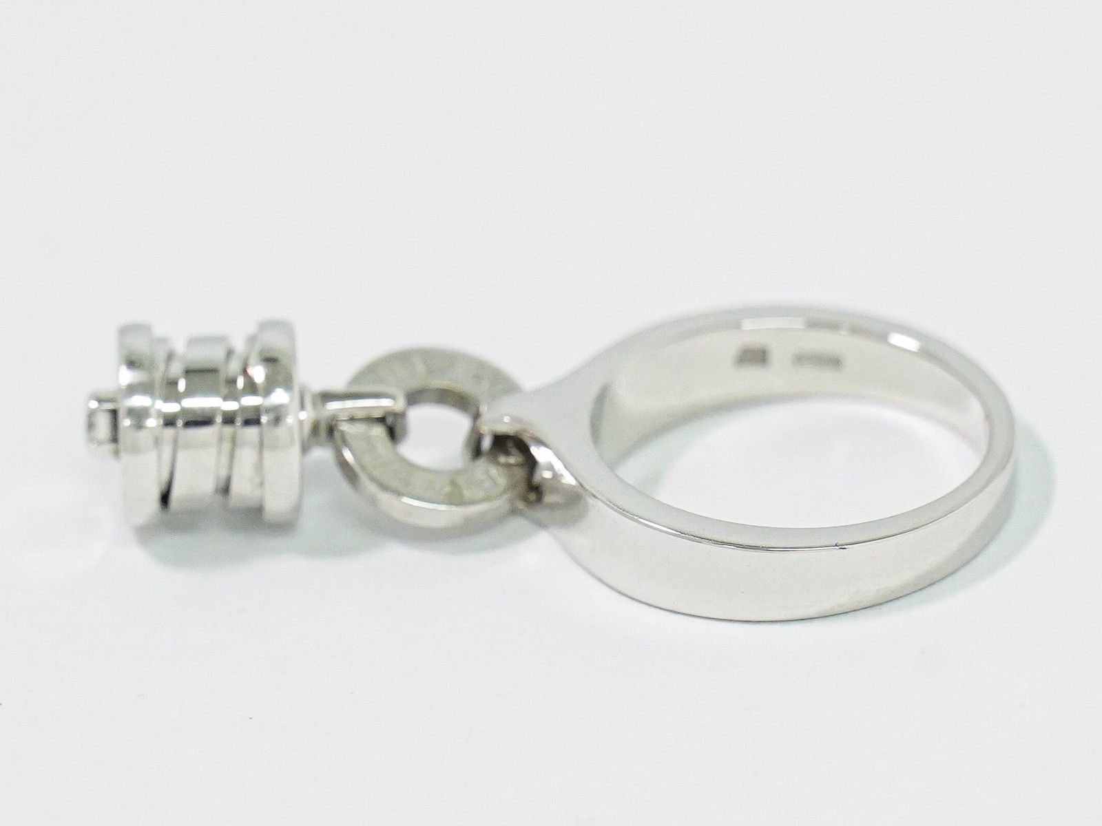 Bvlgari Bvlgari B.Zero1 Element Dangle Charm Ring 18K White Gold with Diamond Size ONE SIZE - 4 Thumbnail