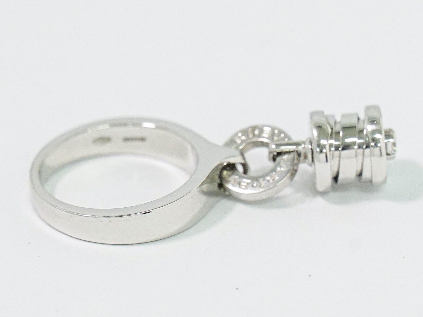 Bvlgari Bvlgari B.Zero1 Element Dangle Charm Ring 18K White Gold with Diamond Size ONE SIZE - 5 Thumbnail