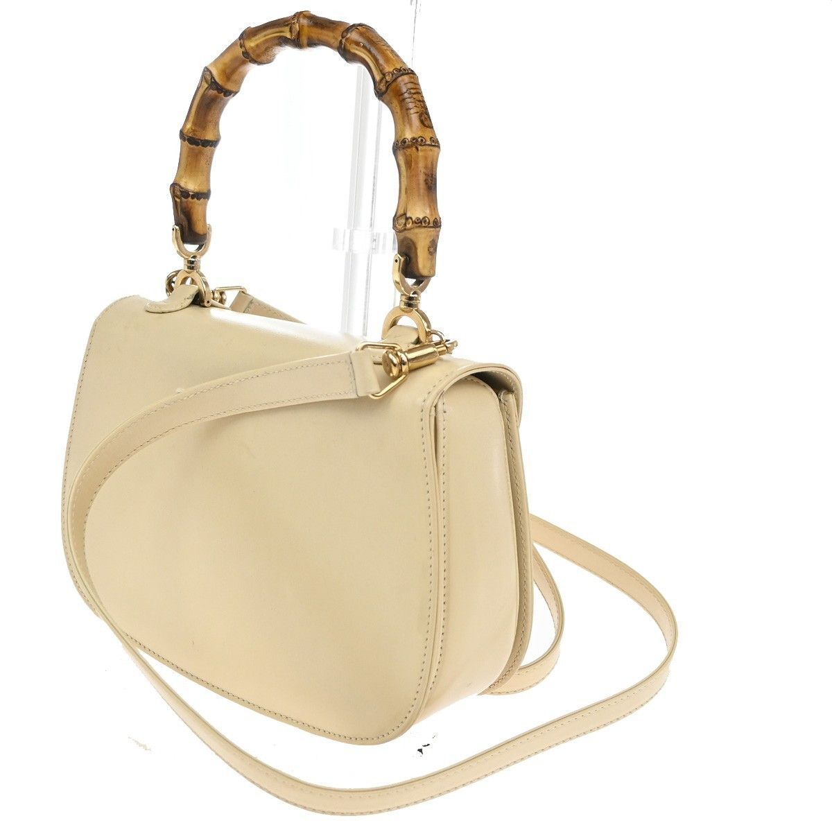 Gucci Gucci Vintage Convertible Bamboo Top Handle Bag Leather Size ONE SIZE - 5 Thumbnail
