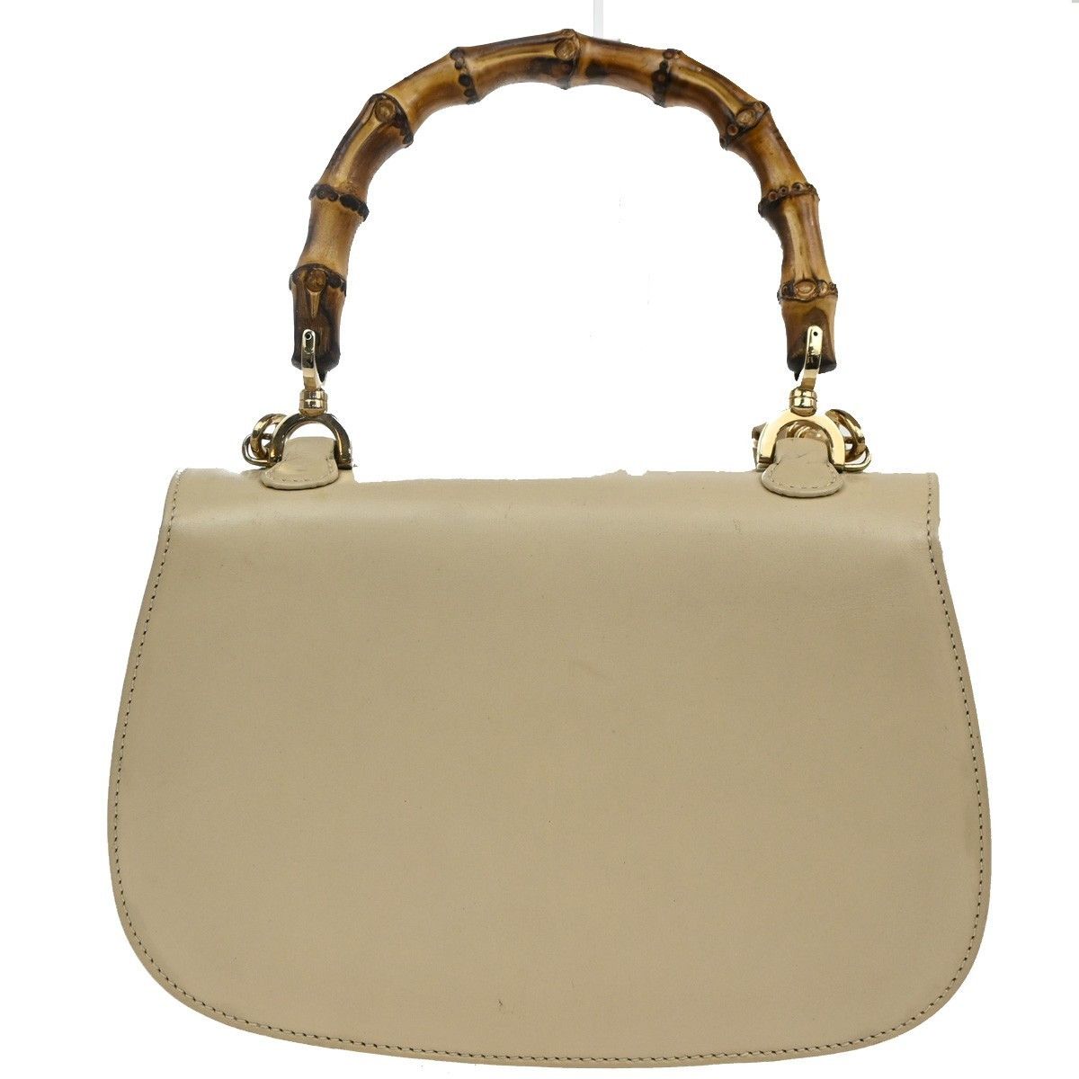 Gucci Gucci Vintage Convertible Bamboo Top Handle Bag Leather Size ONE SIZE - 4 Thumbnail