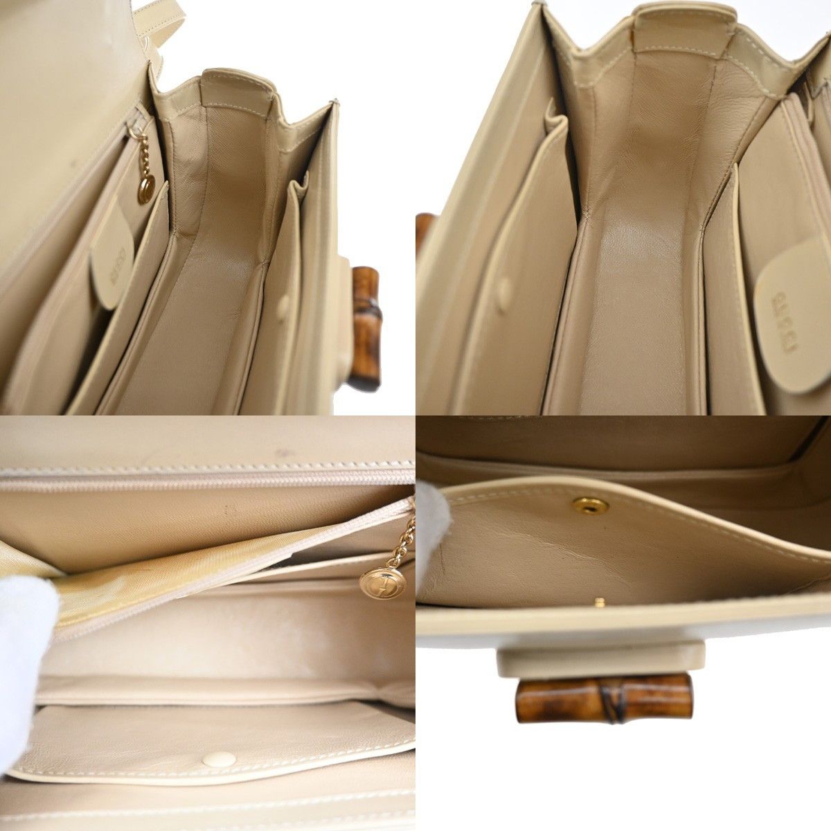 Gucci Gucci Vintage Convertible Bamboo Top Handle Bag Leather Size ONE SIZE - 13 Thumbnail