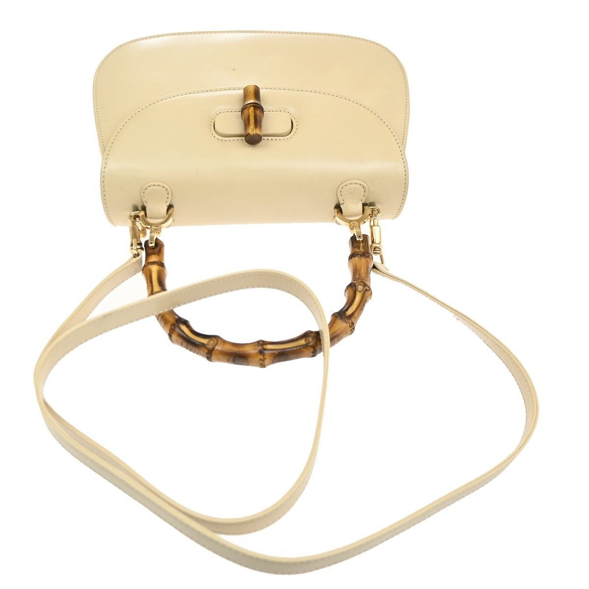 Gucci Gucci Vintage Convertible Bamboo Top Handle Bag Leather Size ONE SIZE - 6 Thumbnail