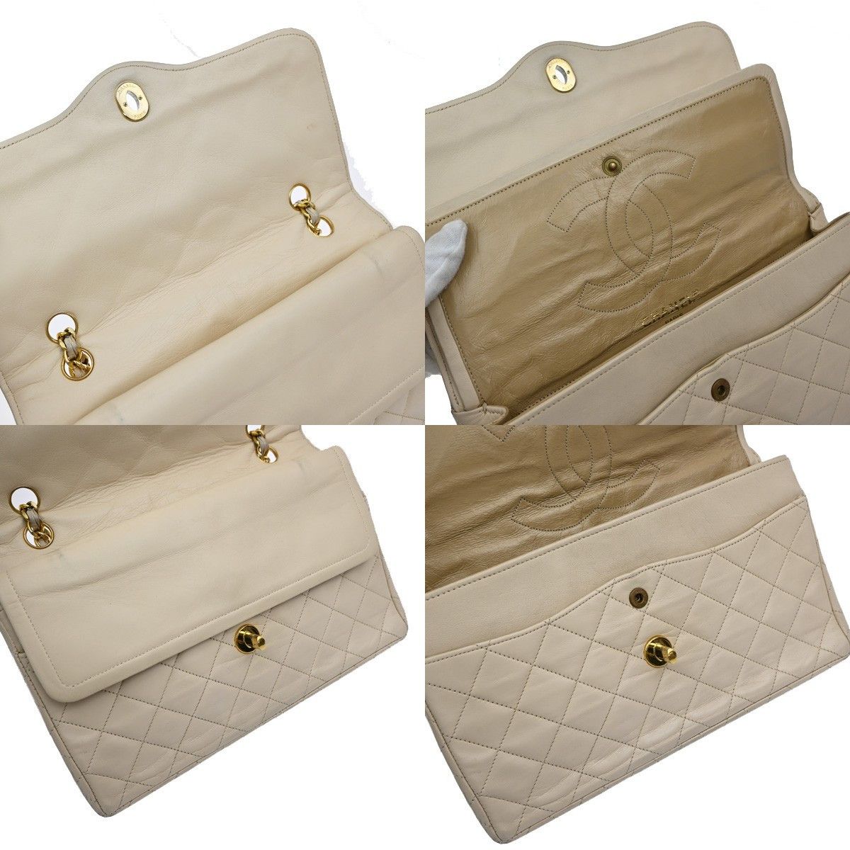 Chanel Chanel Vintage Two Tone CC Flap Bag Quilted Lambskin Size ONE SIZE - 14 Thumbnail