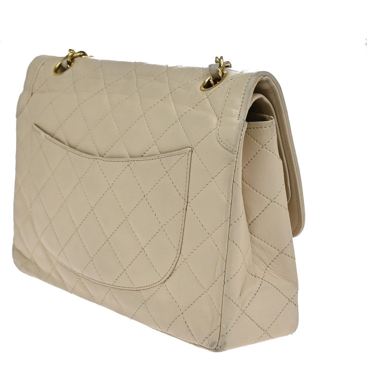 Chanel Chanel Vintage Two Tone CC Flap Bag Quilted Lambskin Size ONE SIZE - 4 Thumbnail