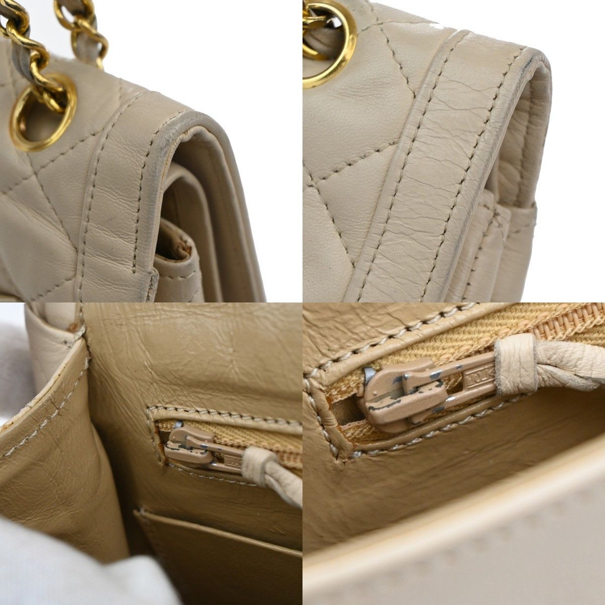 Chanel Chanel Vintage Two Tone CC Flap Bag Quilted Lambskin Size ONE SIZE - 9 Thumbnail