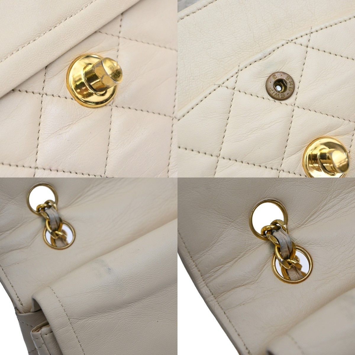 Chanel Chanel Vintage Two Tone CC Flap Bag Quilted Lambskin Size ONE SIZE - 10 Thumbnail