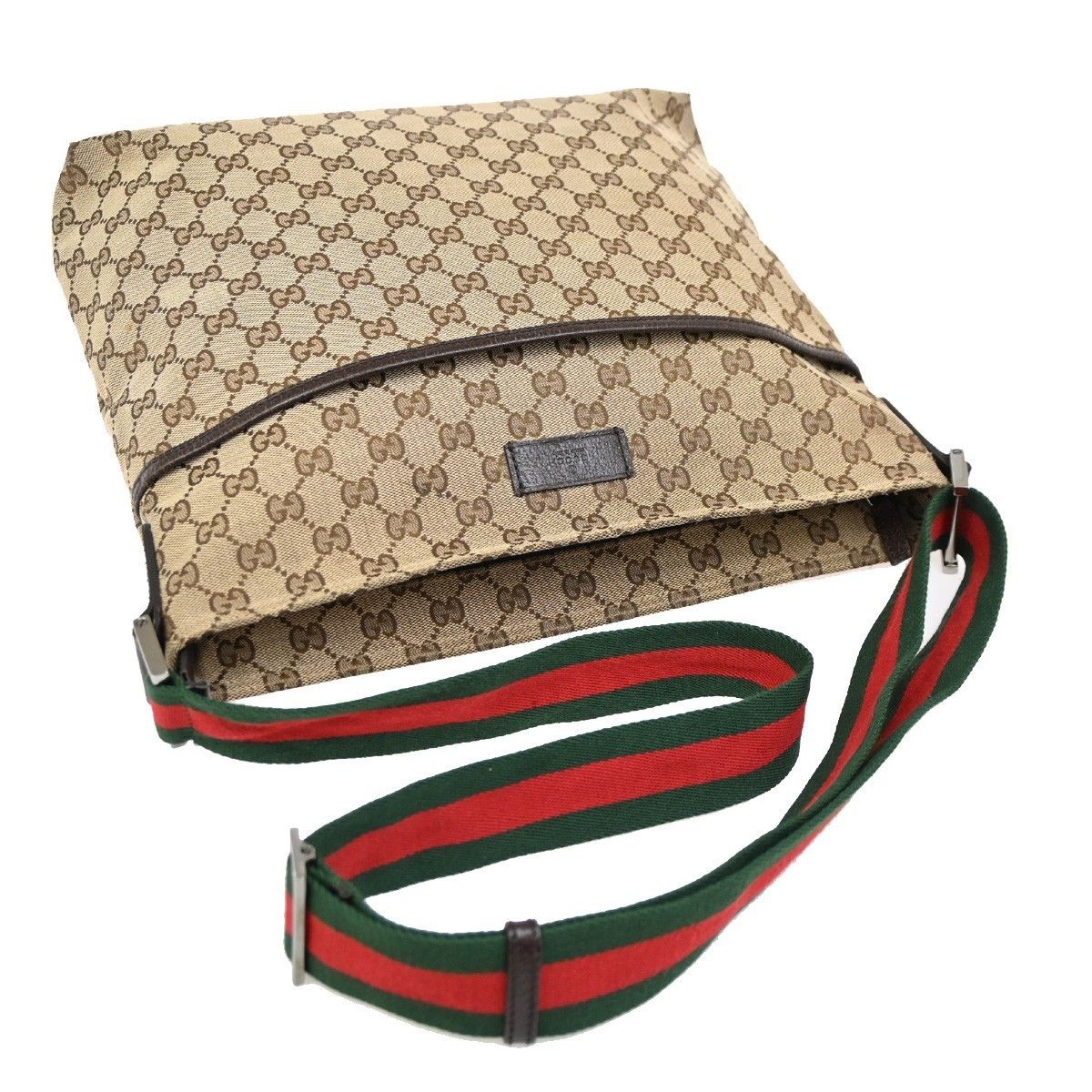 Gucci Gucci Front Pocket Web Messenger GG Canvas Size ONE SIZE - 8 Thumbnail