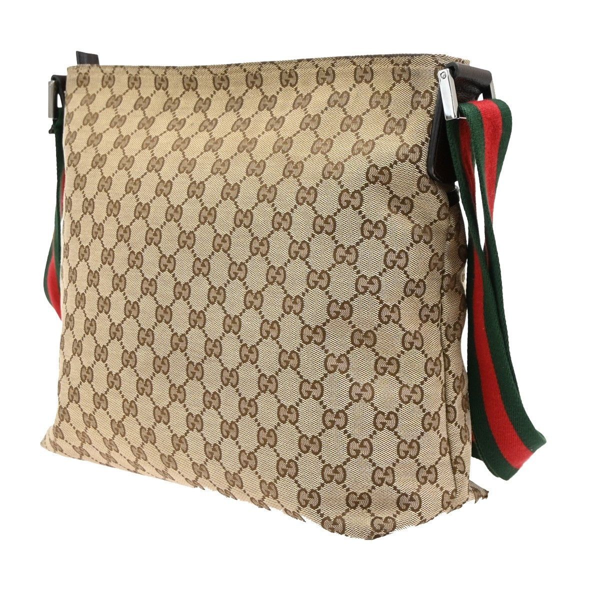 Gucci Gucci Front Pocket Web Messenger GG Canvas Size ONE SIZE - 4 Thumbnail