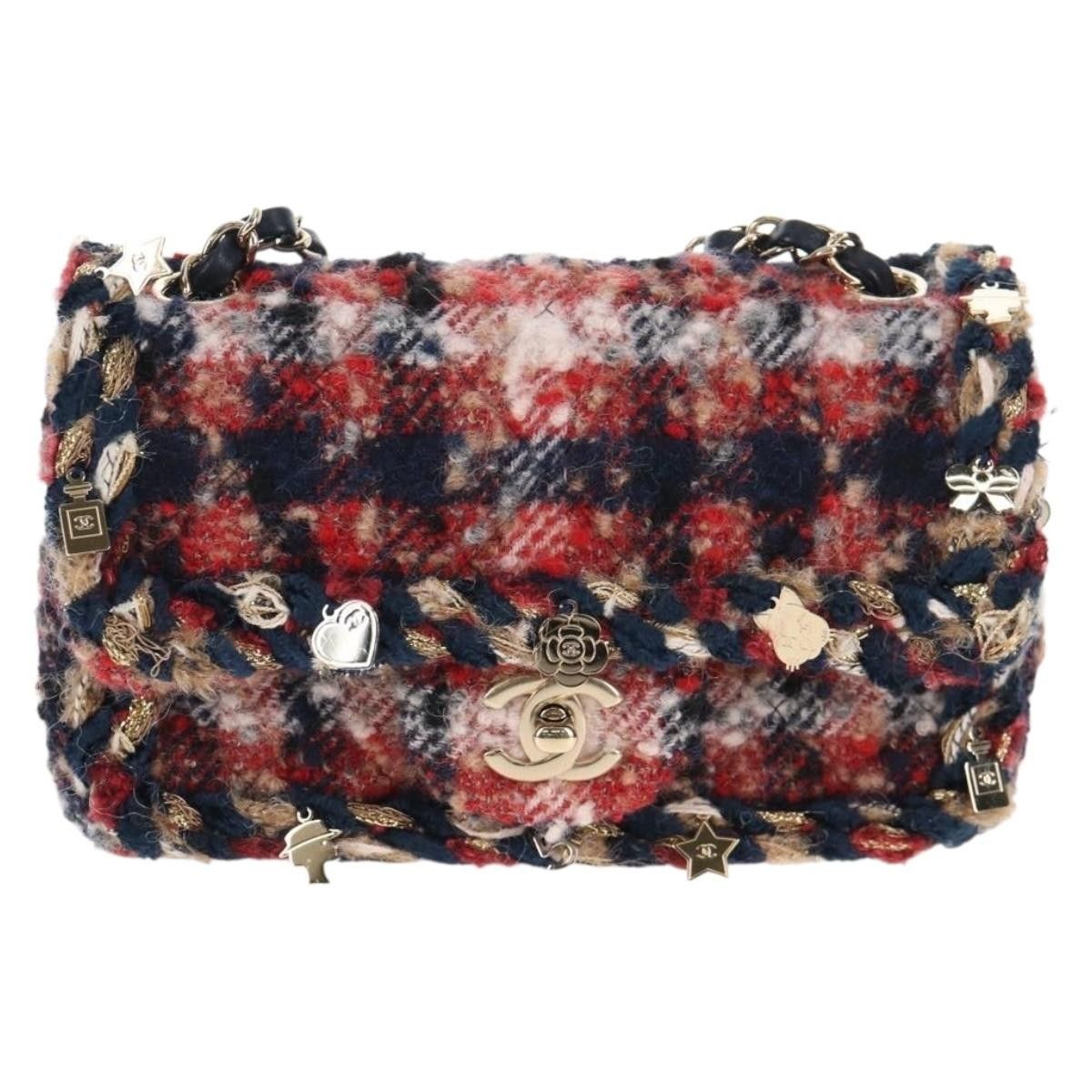 Chanel Chanel Charms Classic Single Flap Bag Braided Quilted Tweed Size ONE SIZE - 19 Thumbnail
