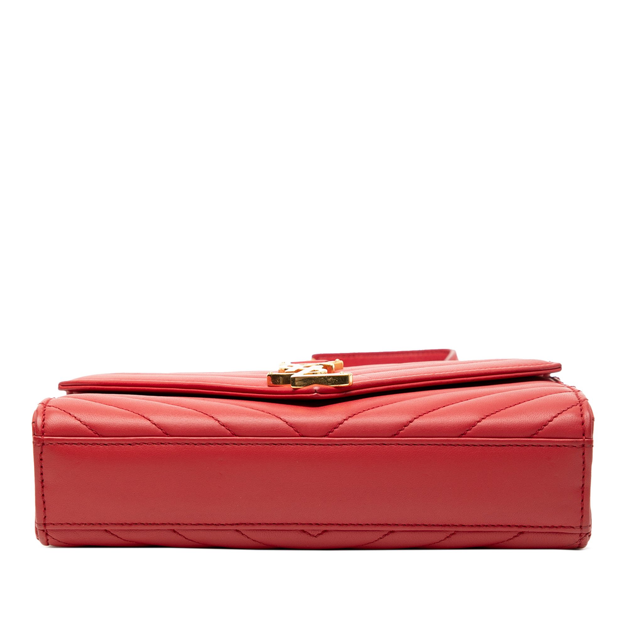 Yves Saint Laurent Yves Saint Laurent Small Chevron Calfskin Monogram Envelope Bag Size ONE SIZE - 3 Thumbnail