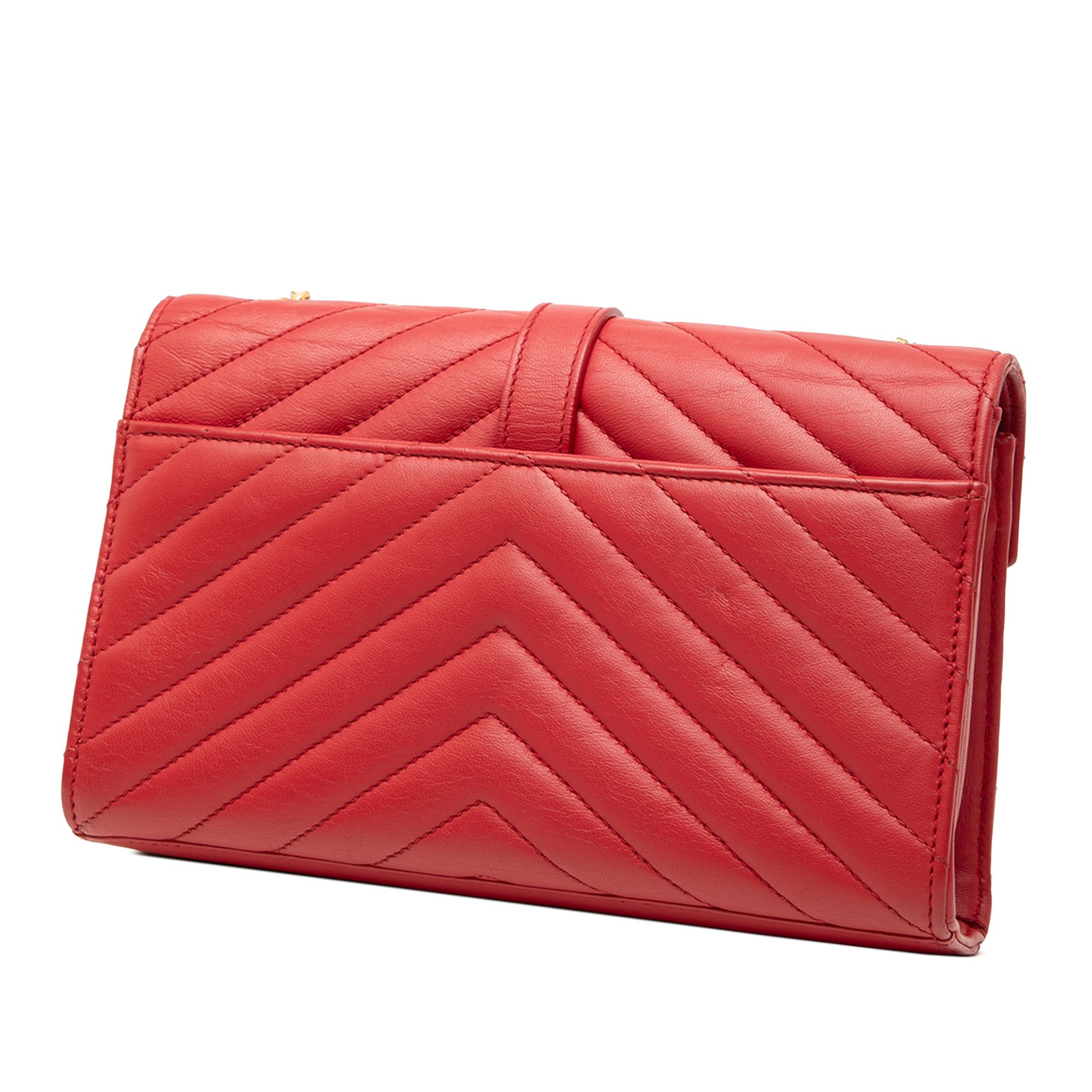 Yves Saint Laurent Yves Saint Laurent Small Chevron Calfskin Monogram Envelope Bag Size ONE SIZE - 2 Thumbnail