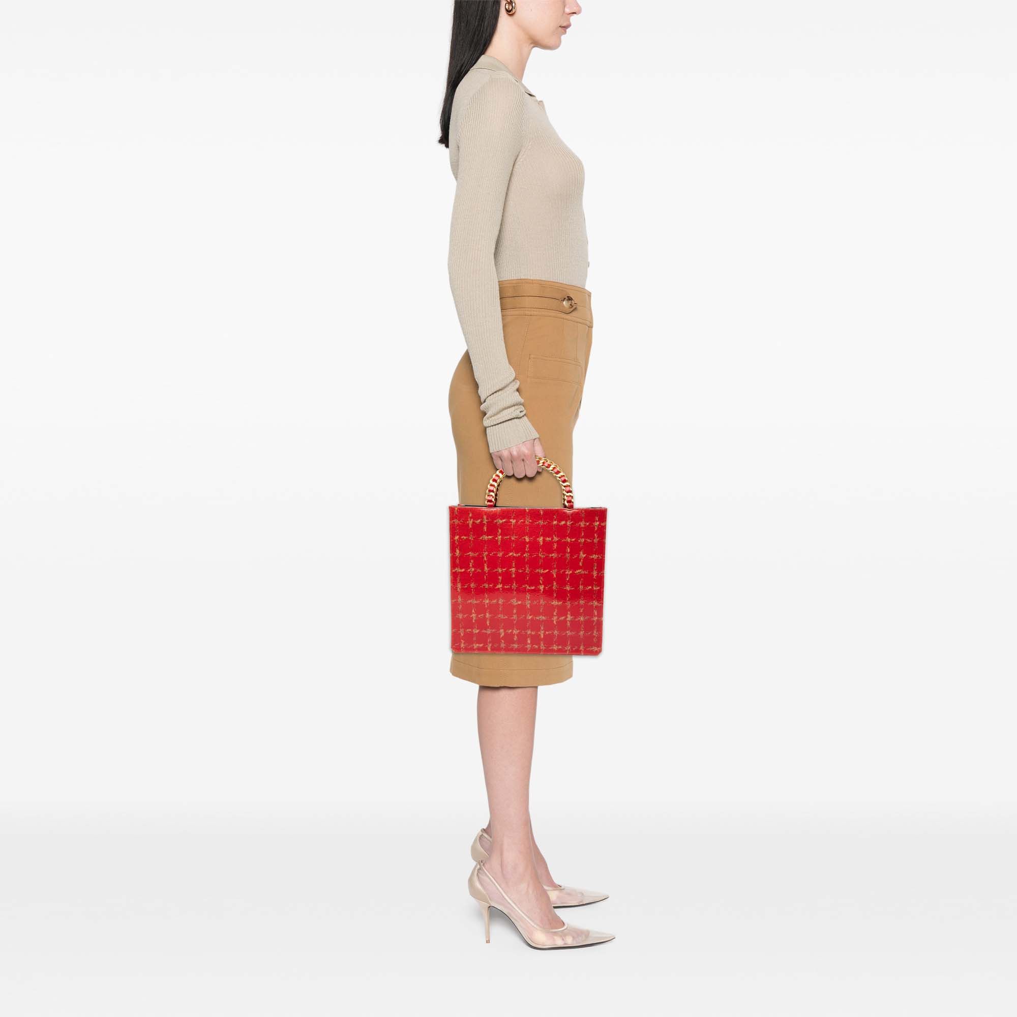 Chanel Chanel Chocolate Bar Patent Tweed Print Tote Size ONE SIZE - 7 Thumbnail