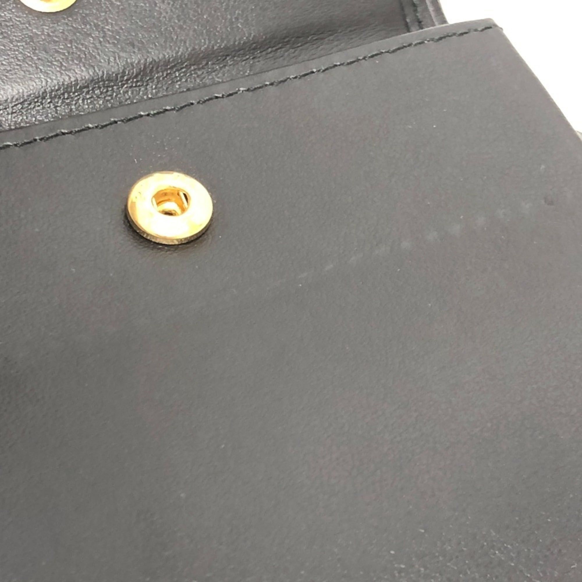 Prada PRADA 1MV204 Triangle Plate Wallet, Mini Compact Gold Hardware, Bifold Leather Men's, Black Size ONE SIZE - 14 Thumbnail