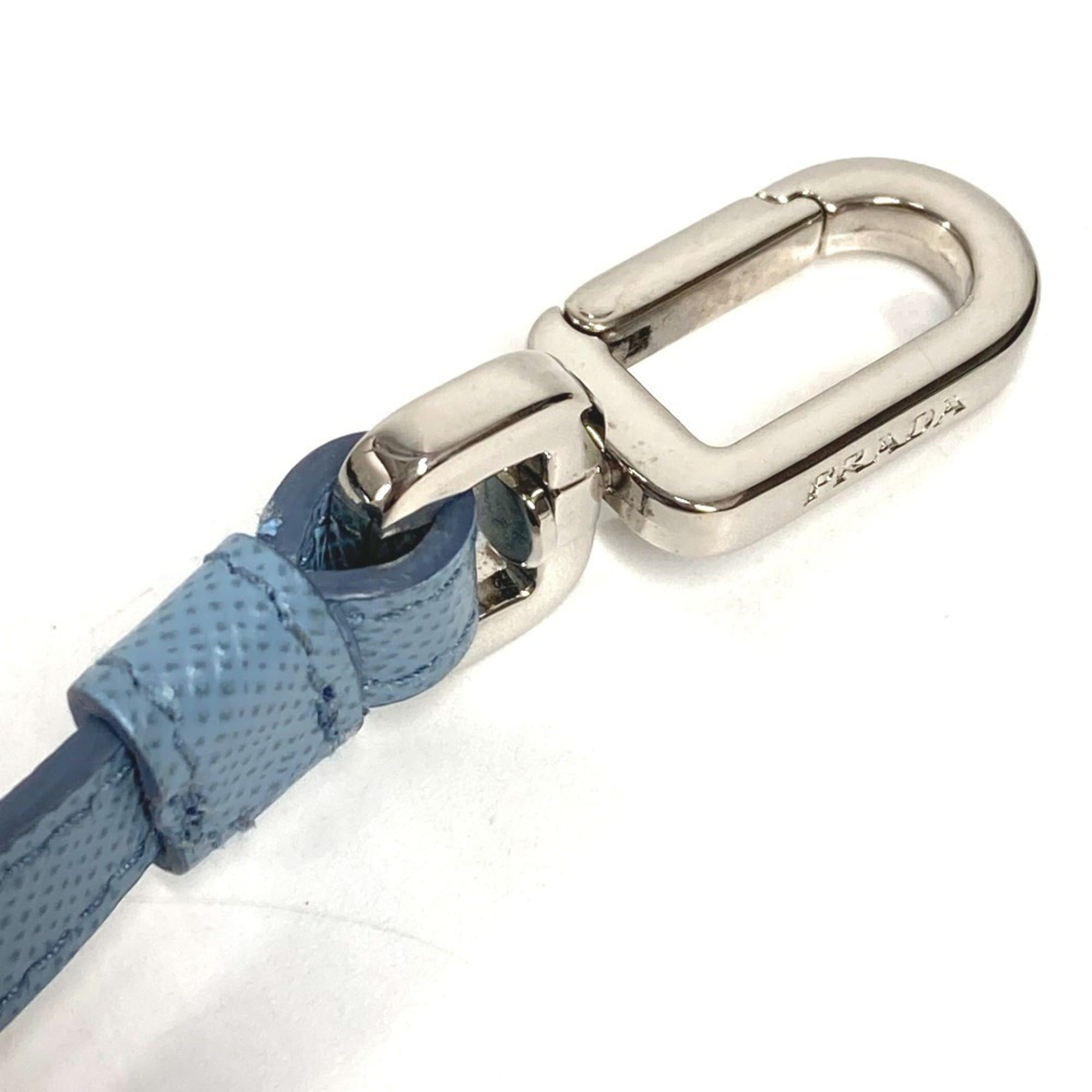 Prada Prada Round Zipper Key Case with Strap, Logo, 6-Piece Case, Leather, Men's/Women's, Blue Size ONE SIZE - 13 Thumbnail