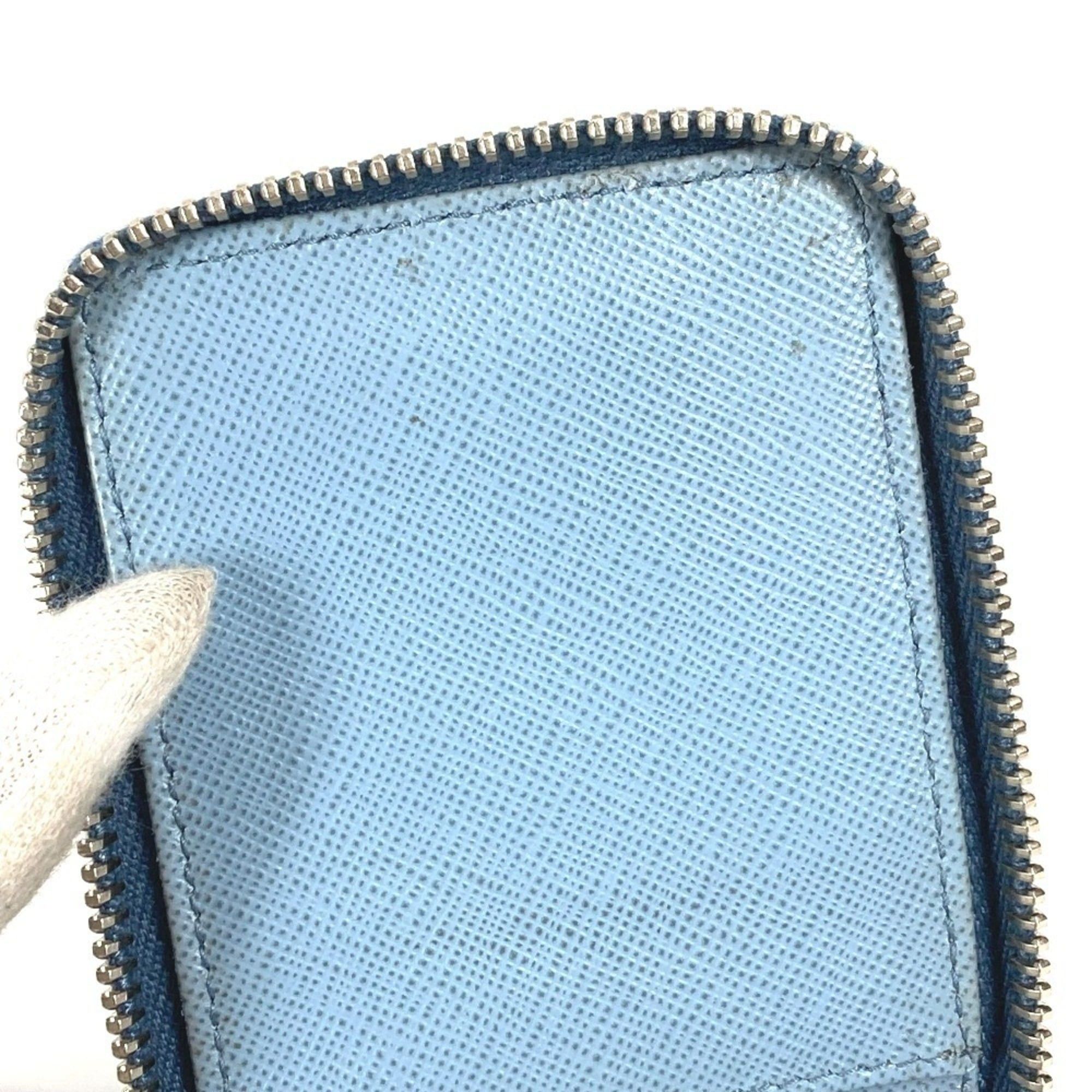 Prada Prada Round Zipper Key Case with Strap, Logo, 6-Piece Case, Leather, Men's/Women's, Blue Size ONE SIZE - 10 Thumbnail