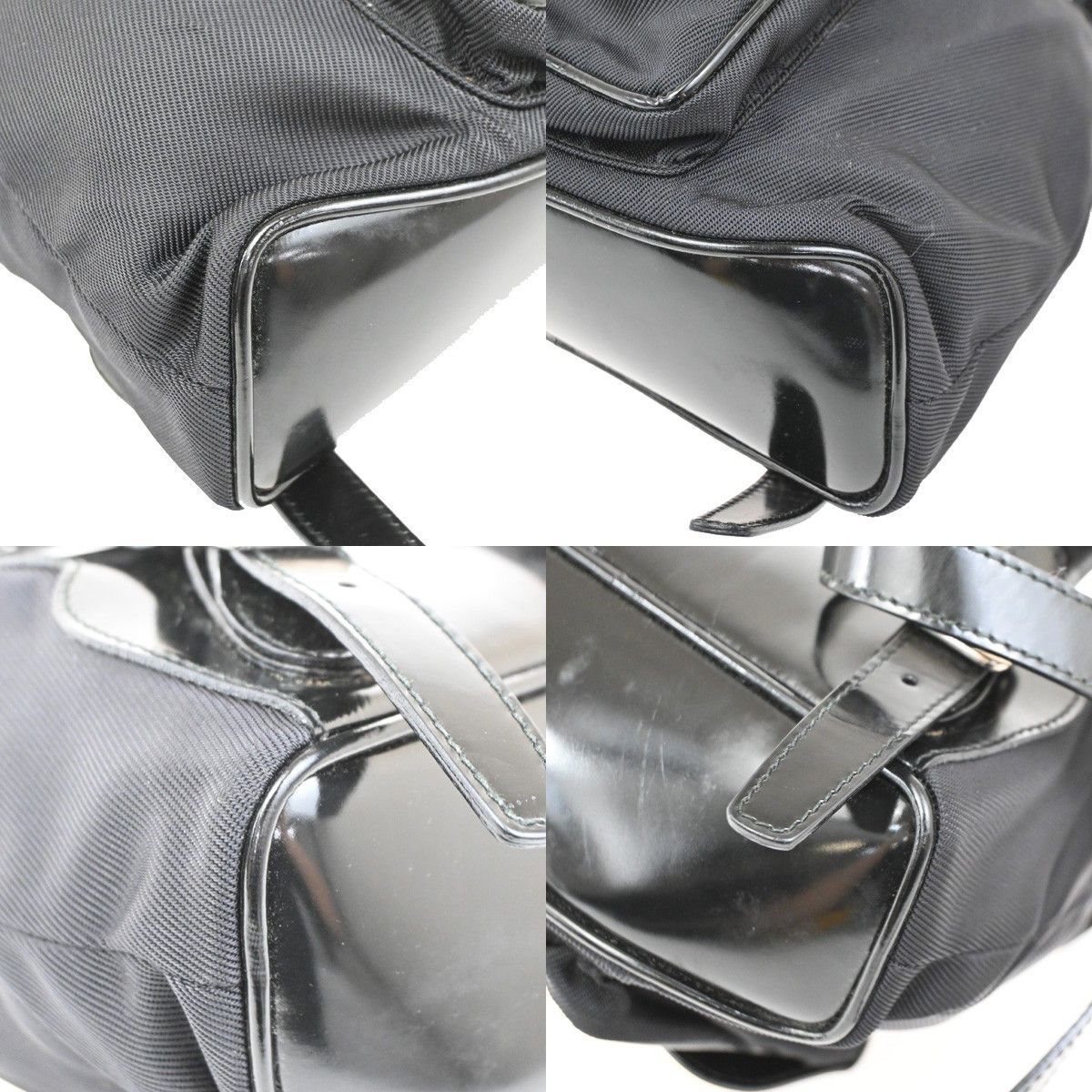 Gucci Gucci Vintage Bamboo Backpack Nylon and Patent Leather Size ONE SIZE - 9 Thumbnail