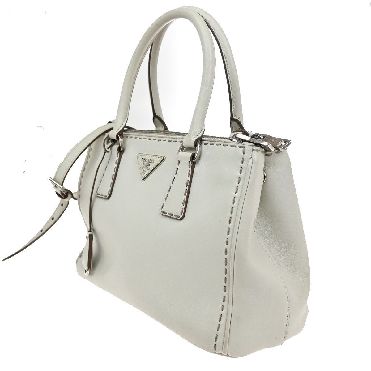 Prada Prada Galleria Double Zip Tote Stitched Leather Size ONE SIZE - 3 Thumbnail