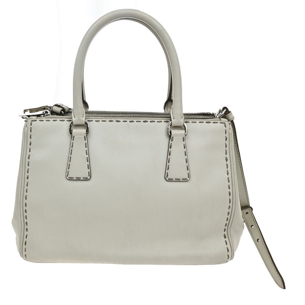 Prada Prada Galleria Double Zip Tote Stitched Leather Size ONE SIZE - 2 Thumbnail